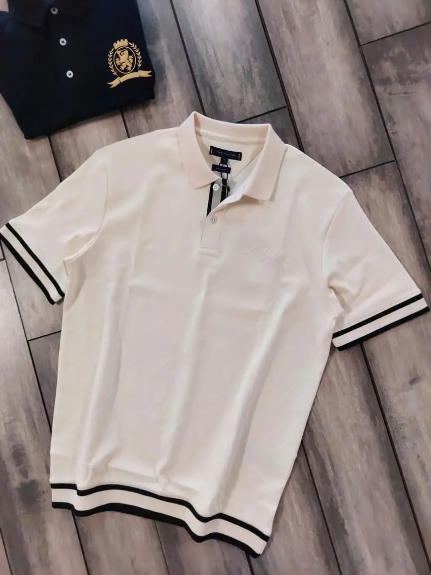 Tommy  Hilfiger Cream Logo Work Premium Polo T-Shirt Secondary image