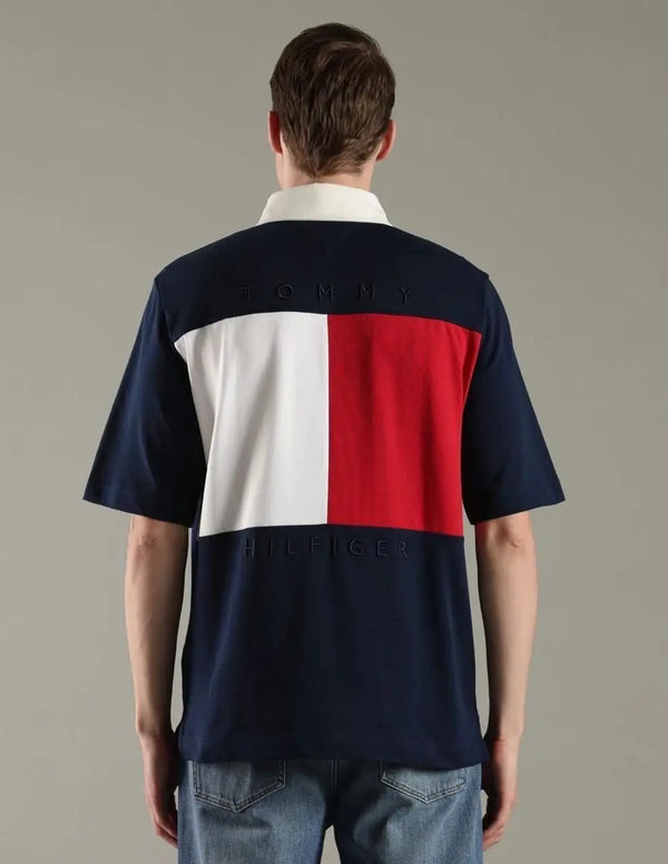Tommy  Hilfiger Navy Blue Logo Work Premium Polo T-Shirt