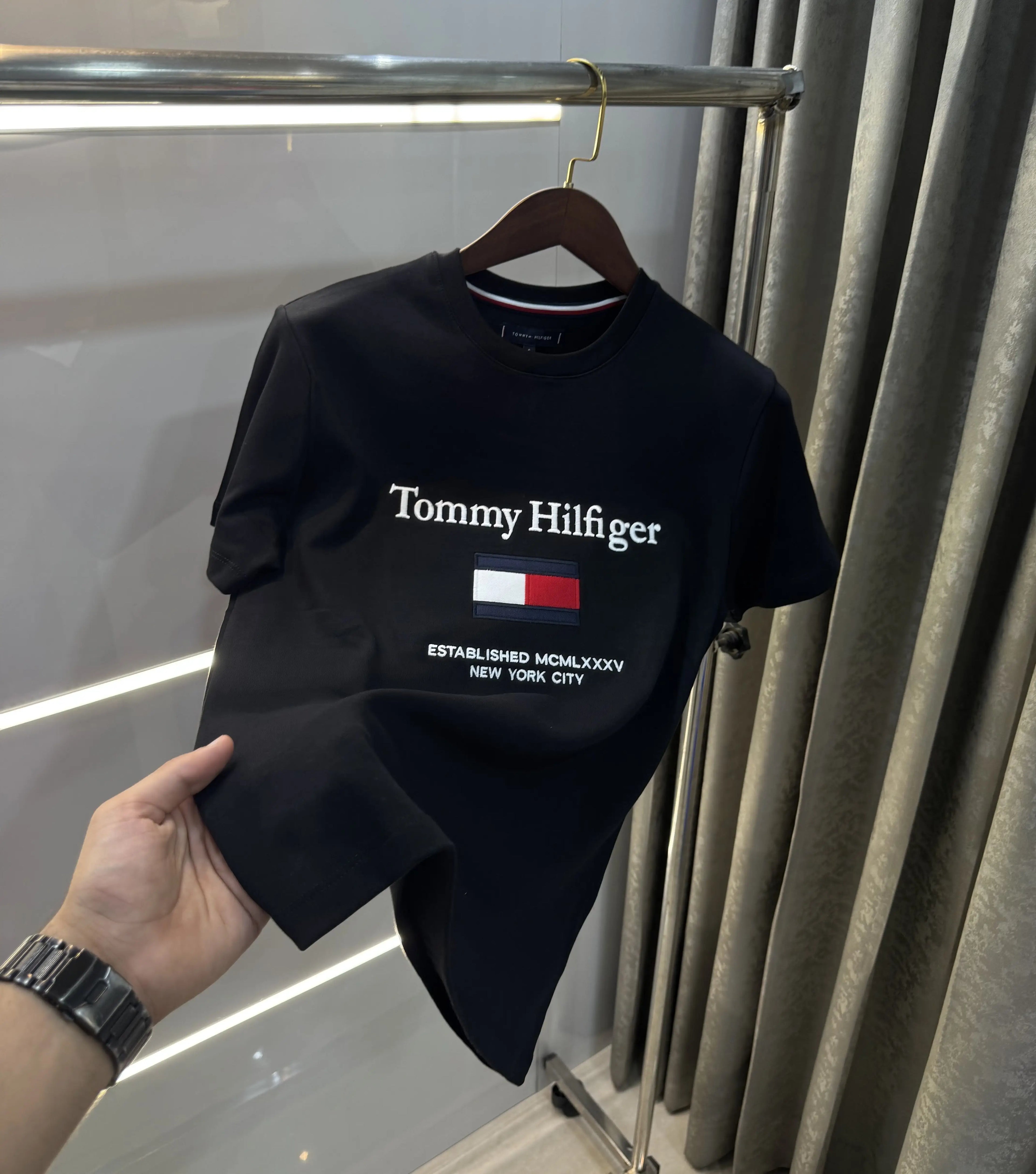 Tommy Hilfiger Black Logo Work Premium Polo T-Shirt