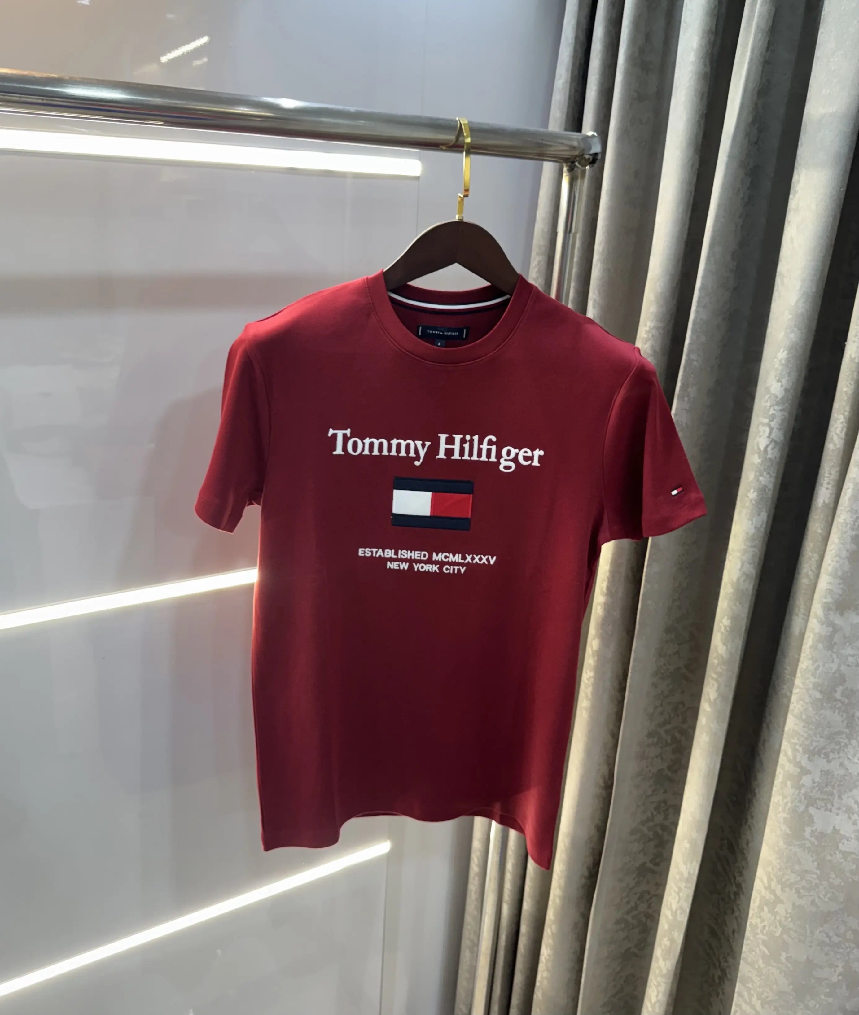 Tommy Hilfiger Maroon Logo Work Premium Polo T-Shirt