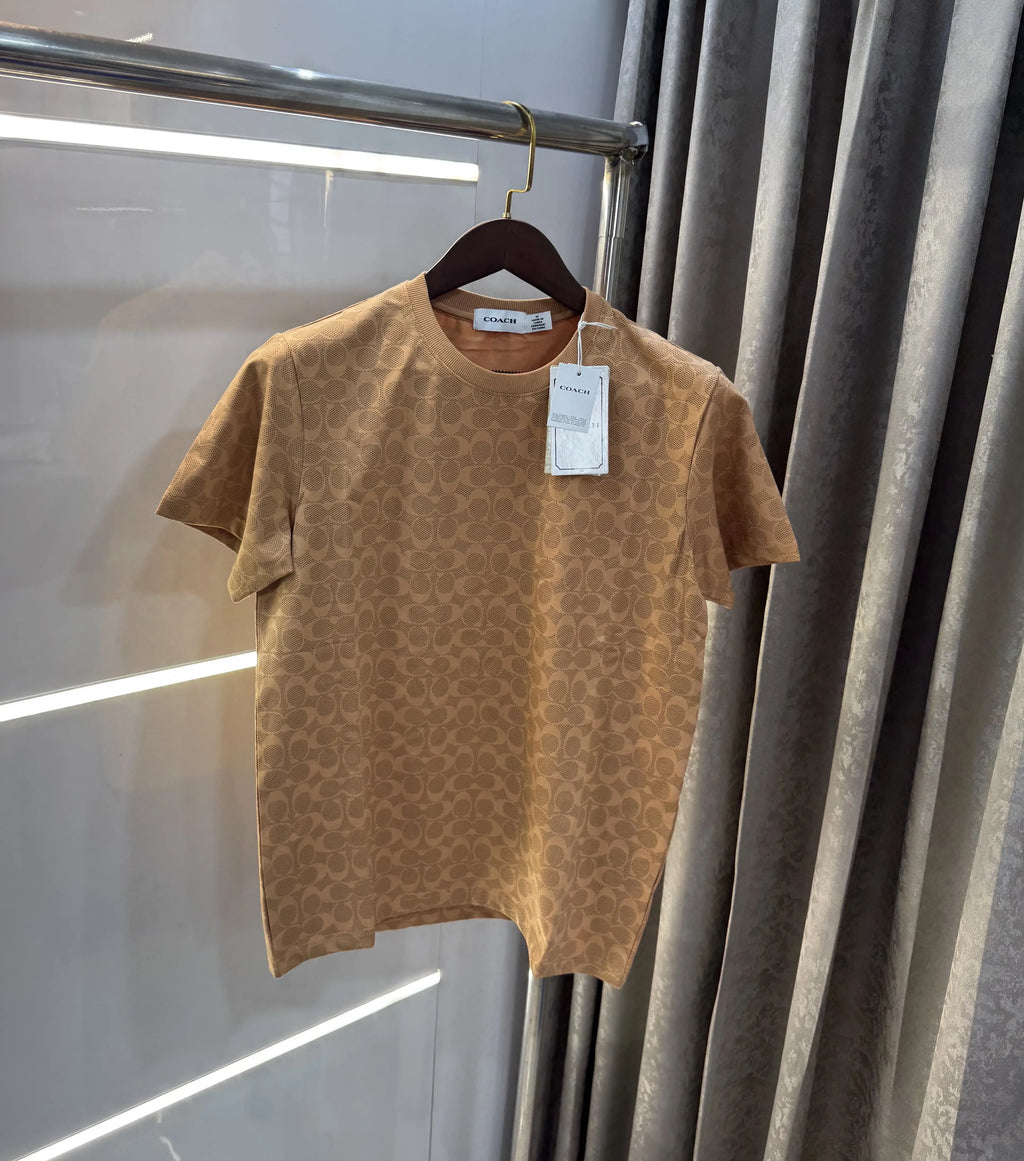 Coach Beige Monogram Premium T-Shirt