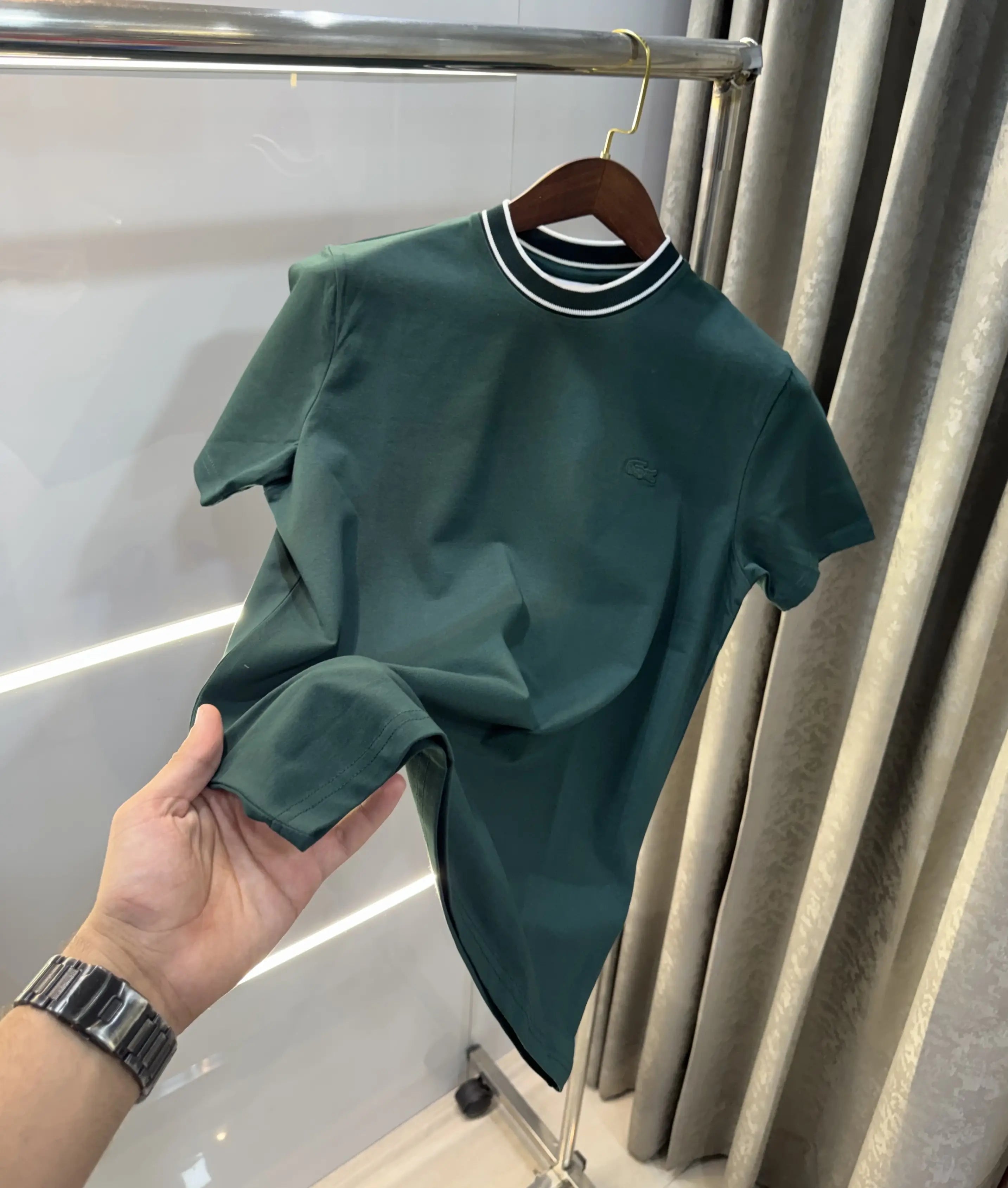 Lacost e Bottle Green Logo Work Premium Polo T-Shirt