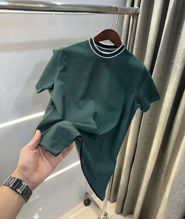 Lacost e Bottle Green Logo Work Premium Polo T-Shirt