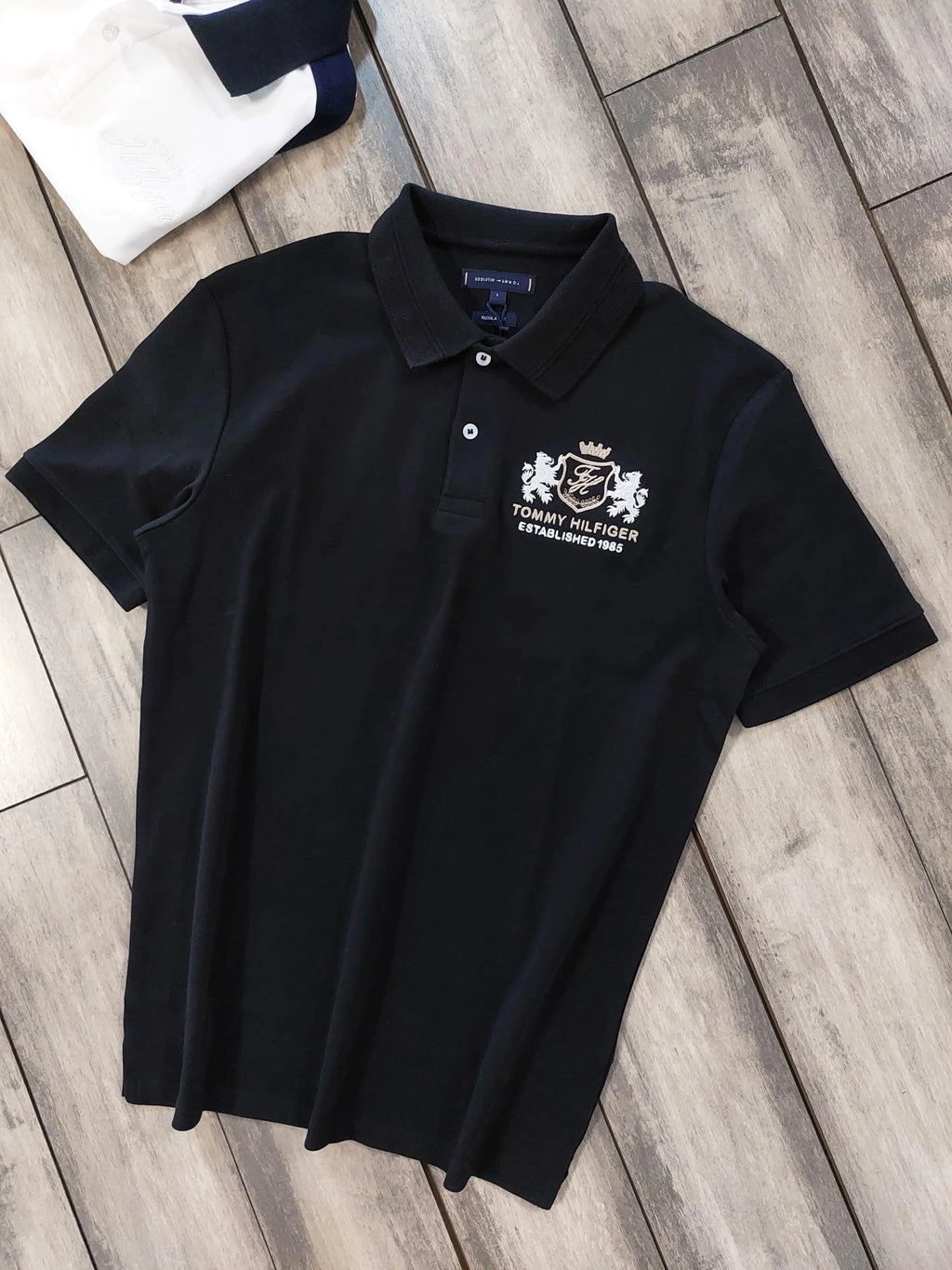 Tommy  Hilfiger Black Logo Work Premium Polo T-Shirt