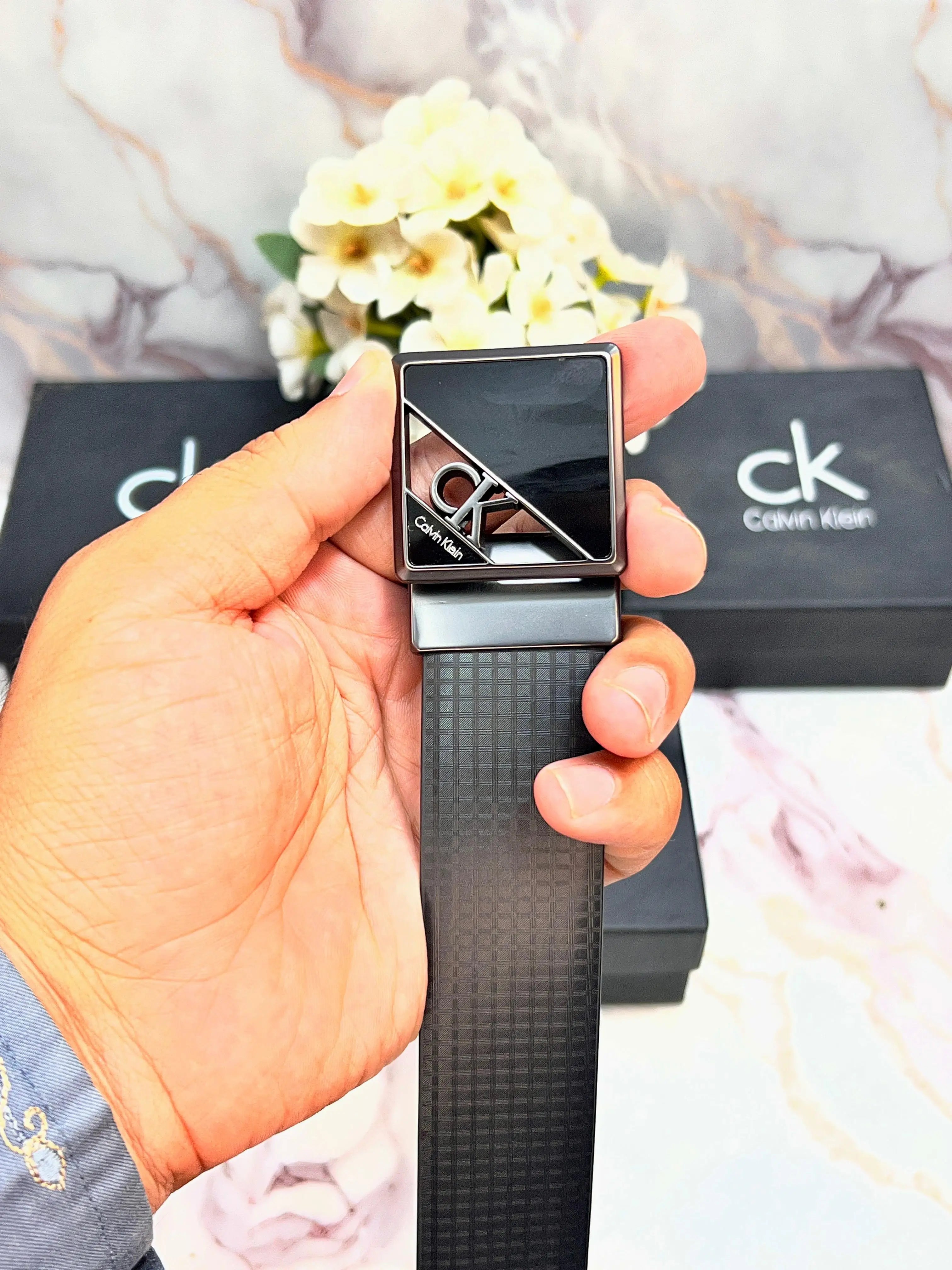 CK CALVIN KLEIN PREMIUM QUALITY REVERSEABLE BELT WITH OG BOX CK-514