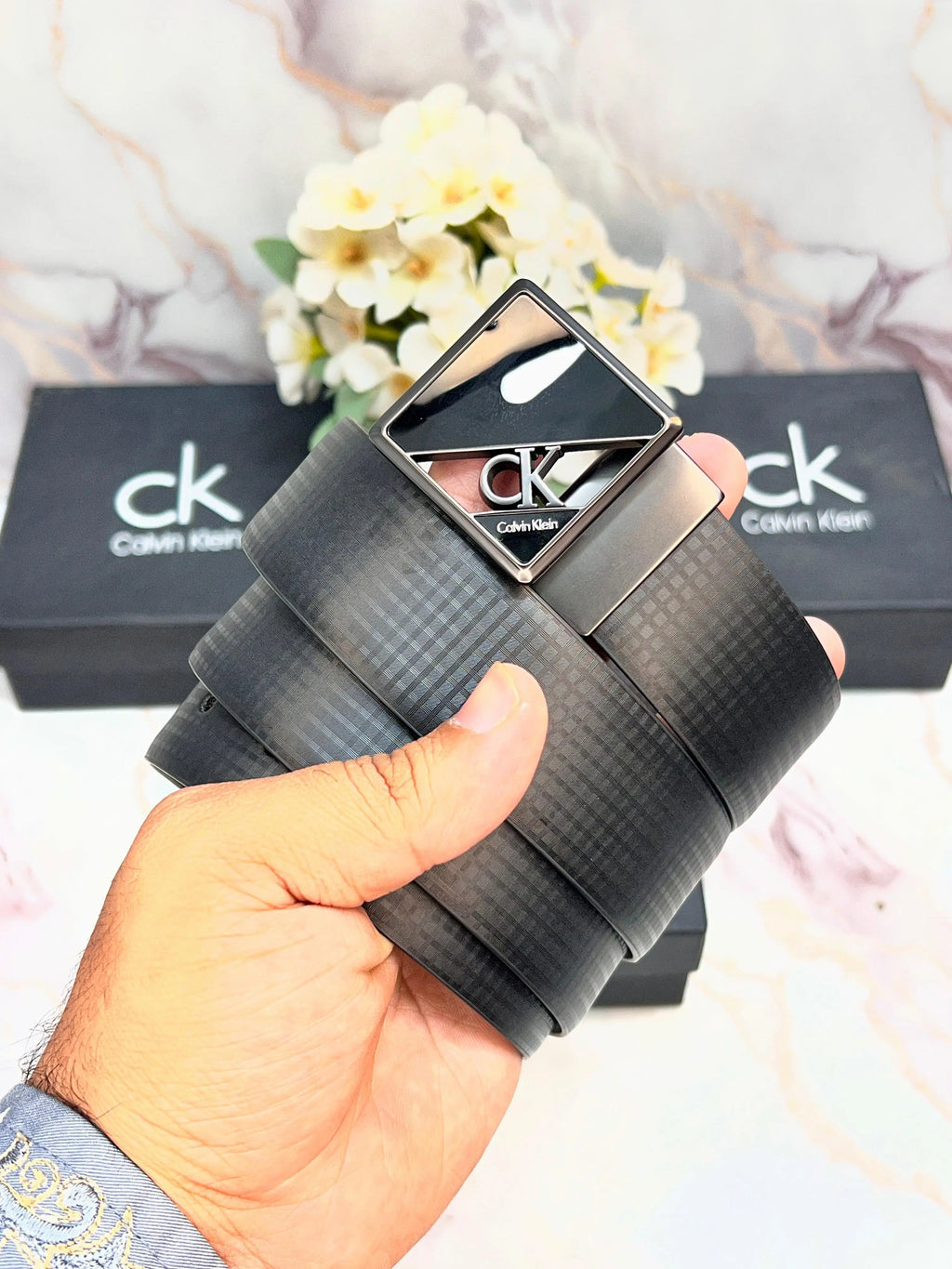 CK CALVIN KLEIN PREMIUM QUALITY REVERSEABLE BELT WITH OG BOX CK-514