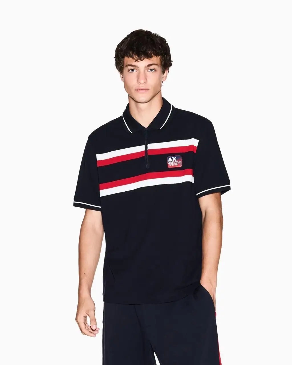 Arman i Exchang e Black Logo Work Premium Polo T-Shirt Secondary image