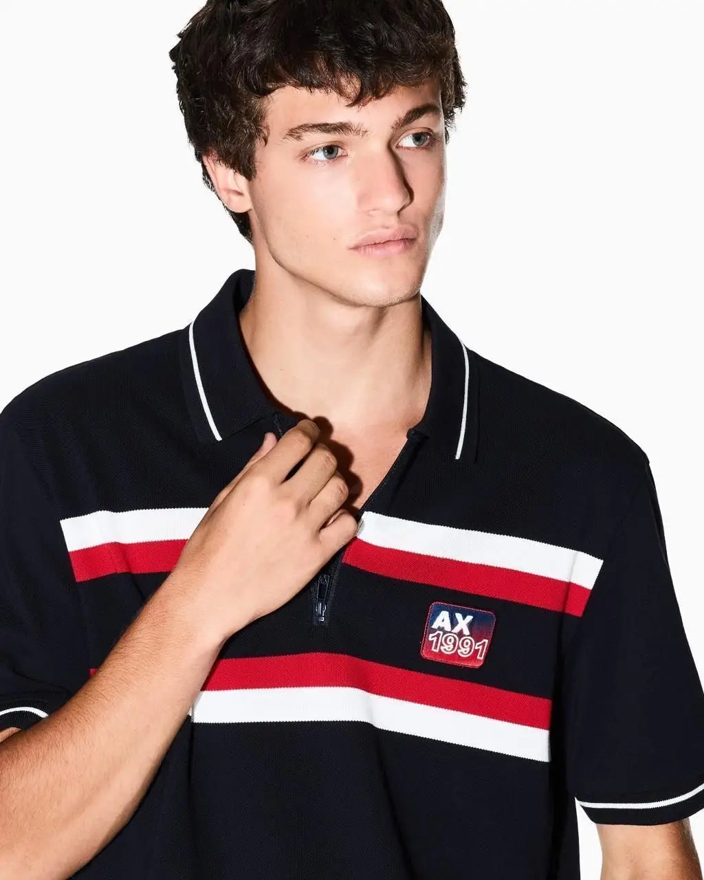 Arman i Exchang e Black Logo Work Premium Polo T-Shirt Main image