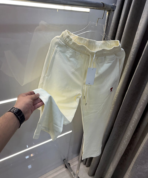 Ami Paris Cream Logo Work Premium Trackpant