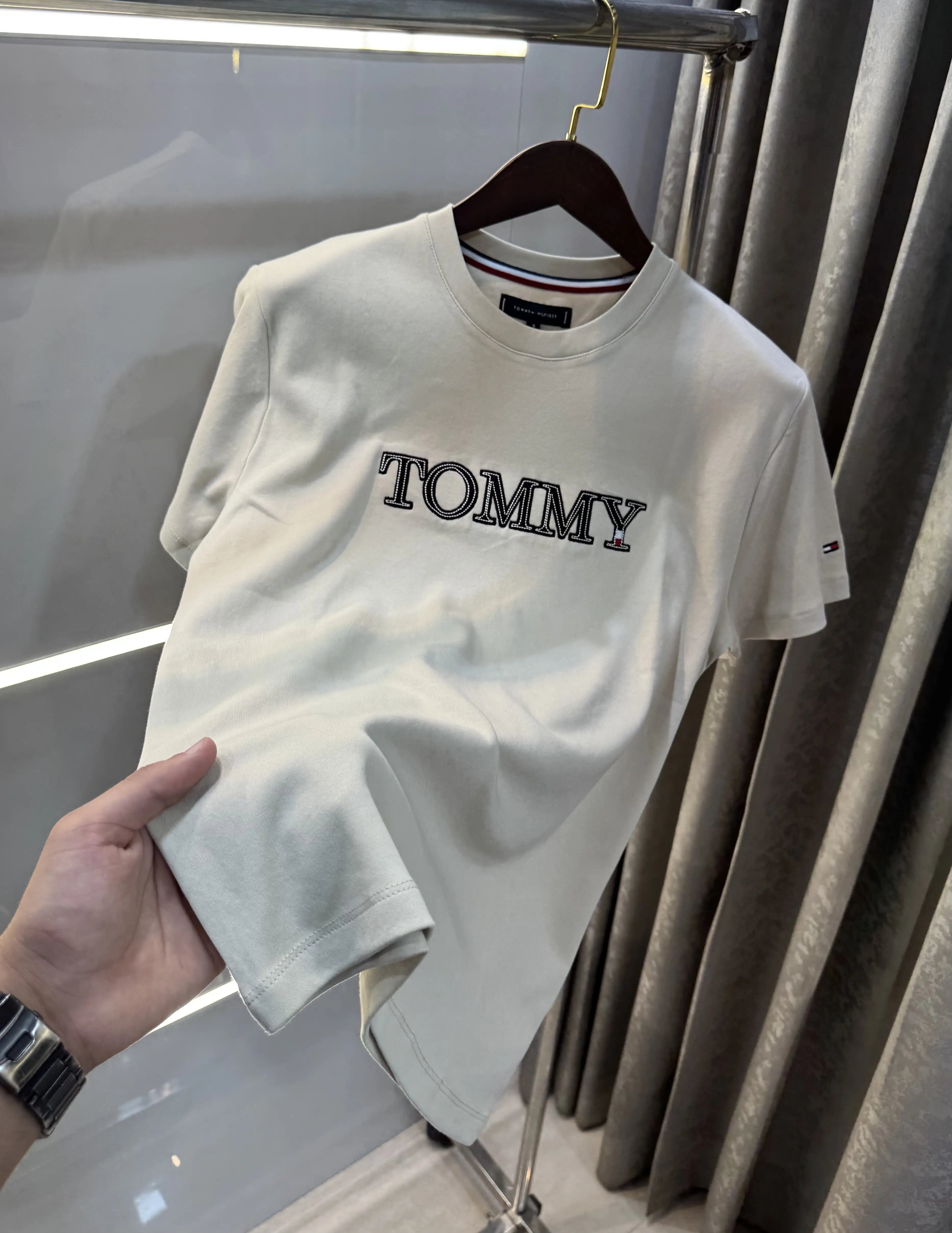 Tommy Hilfiger Cream Logo Work Premium Polo T-Shirt Main image