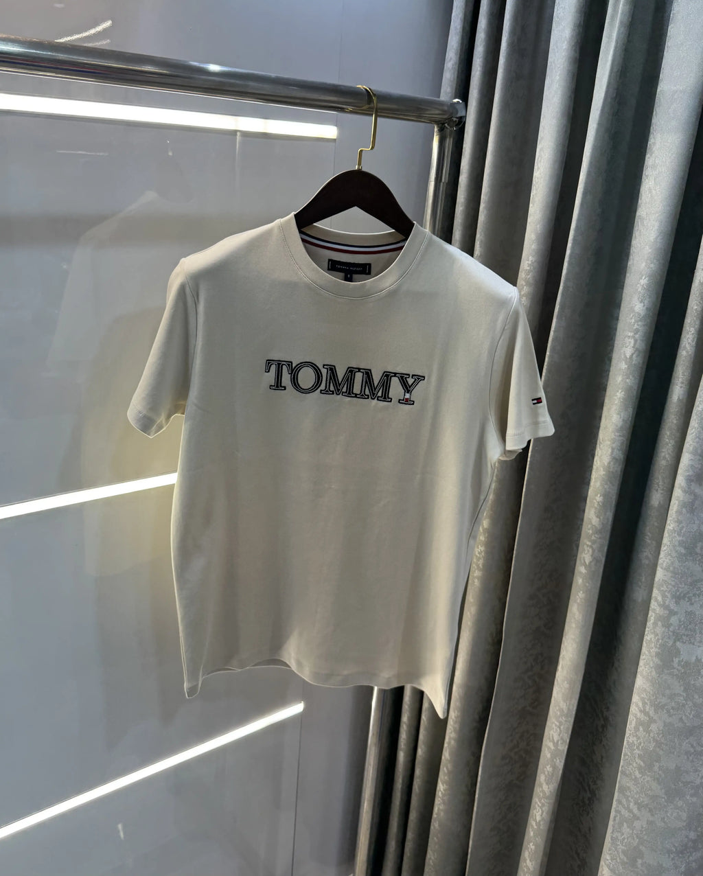 Tommy Hilfiger Cream Logo Work Premium Polo T-Shirt