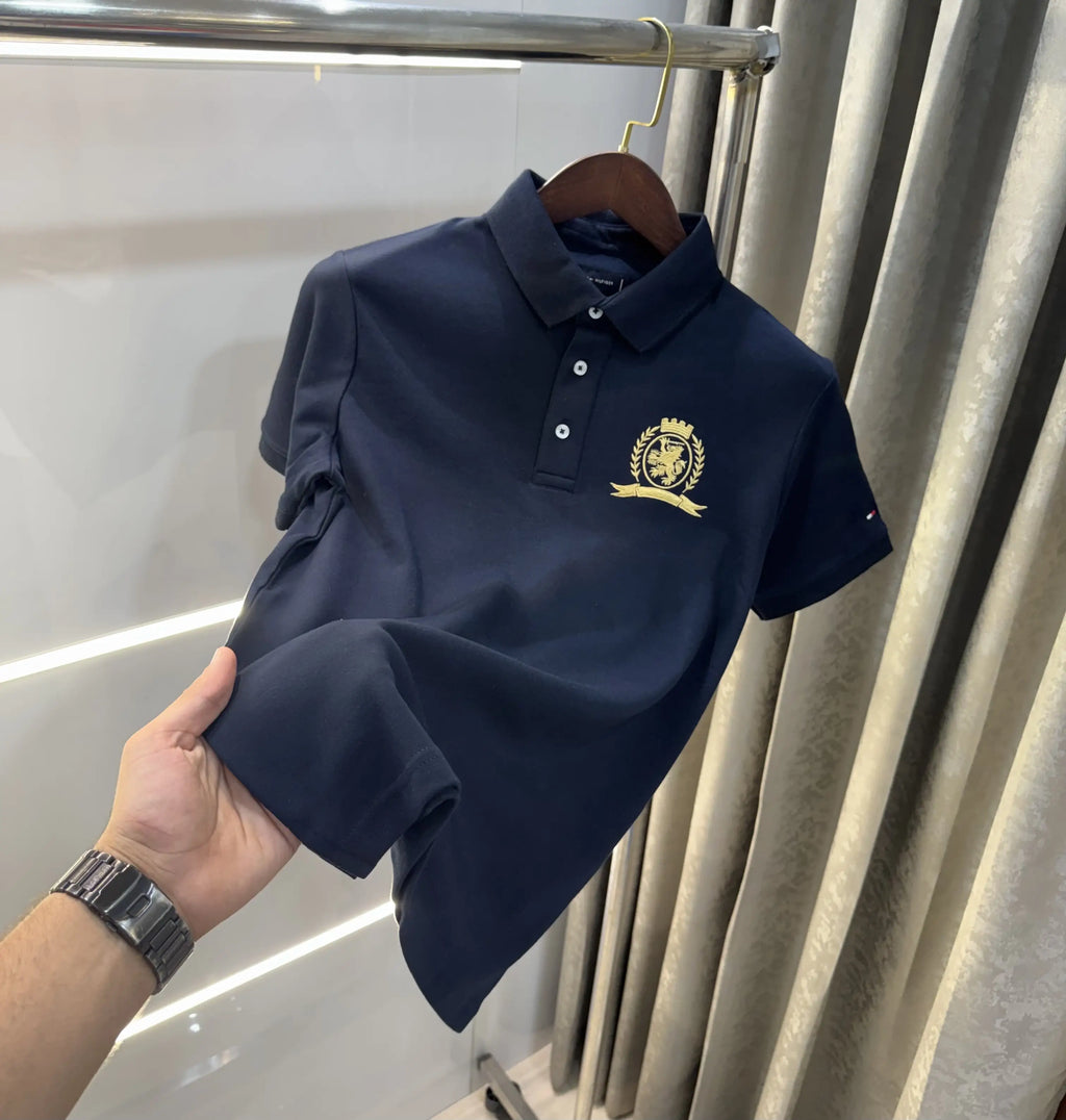 Tommy  Hilfiger Navy Blue Logo Work Premium Polo T-Shirt