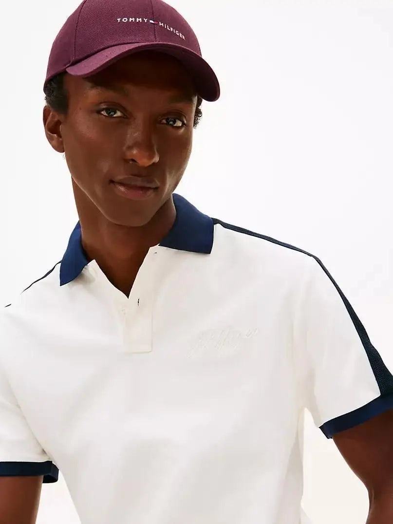 Tommy  Hilfiger White Logo Work Premium Polo T-Shirt