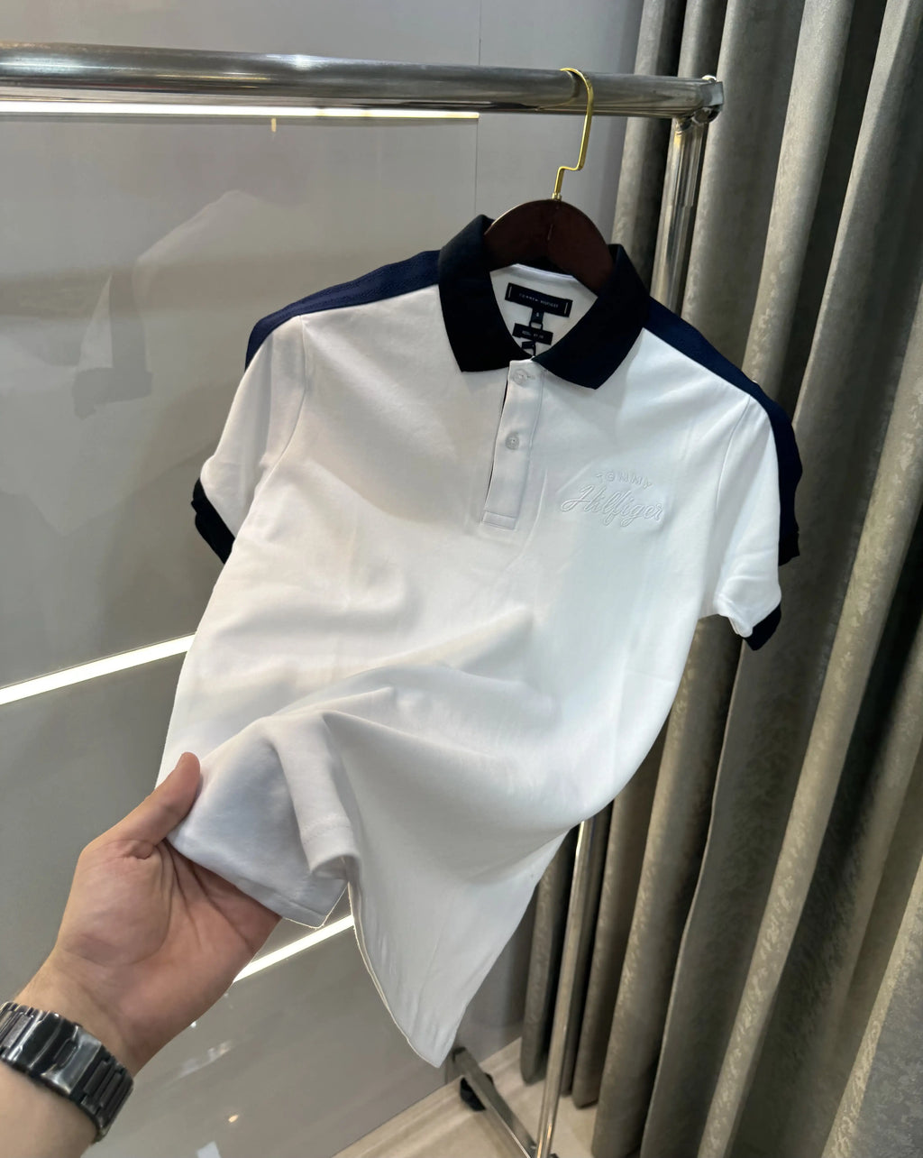 Tommy  Hilfiger White Logo Work Premium Polo T-Shirt
