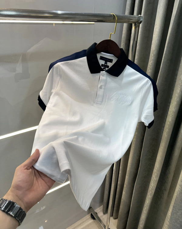 Tommy  Hilfiger White Logo Work Premium Polo T-Shirt