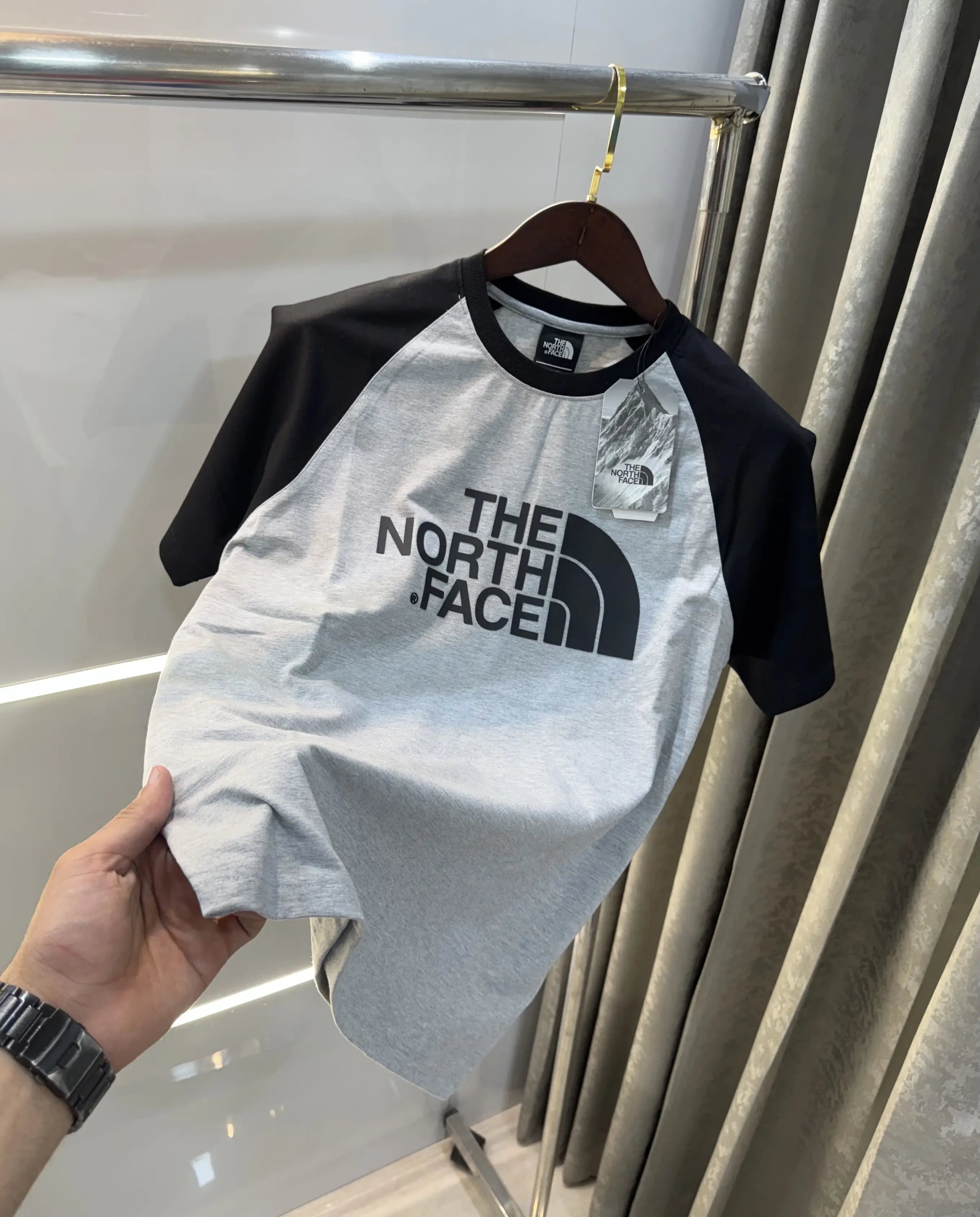 The North Face Grey Premium Oversized  T-Shirt