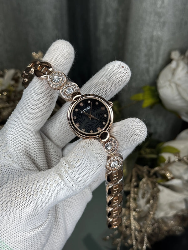 Guess Rose Gold Black Premium Watch