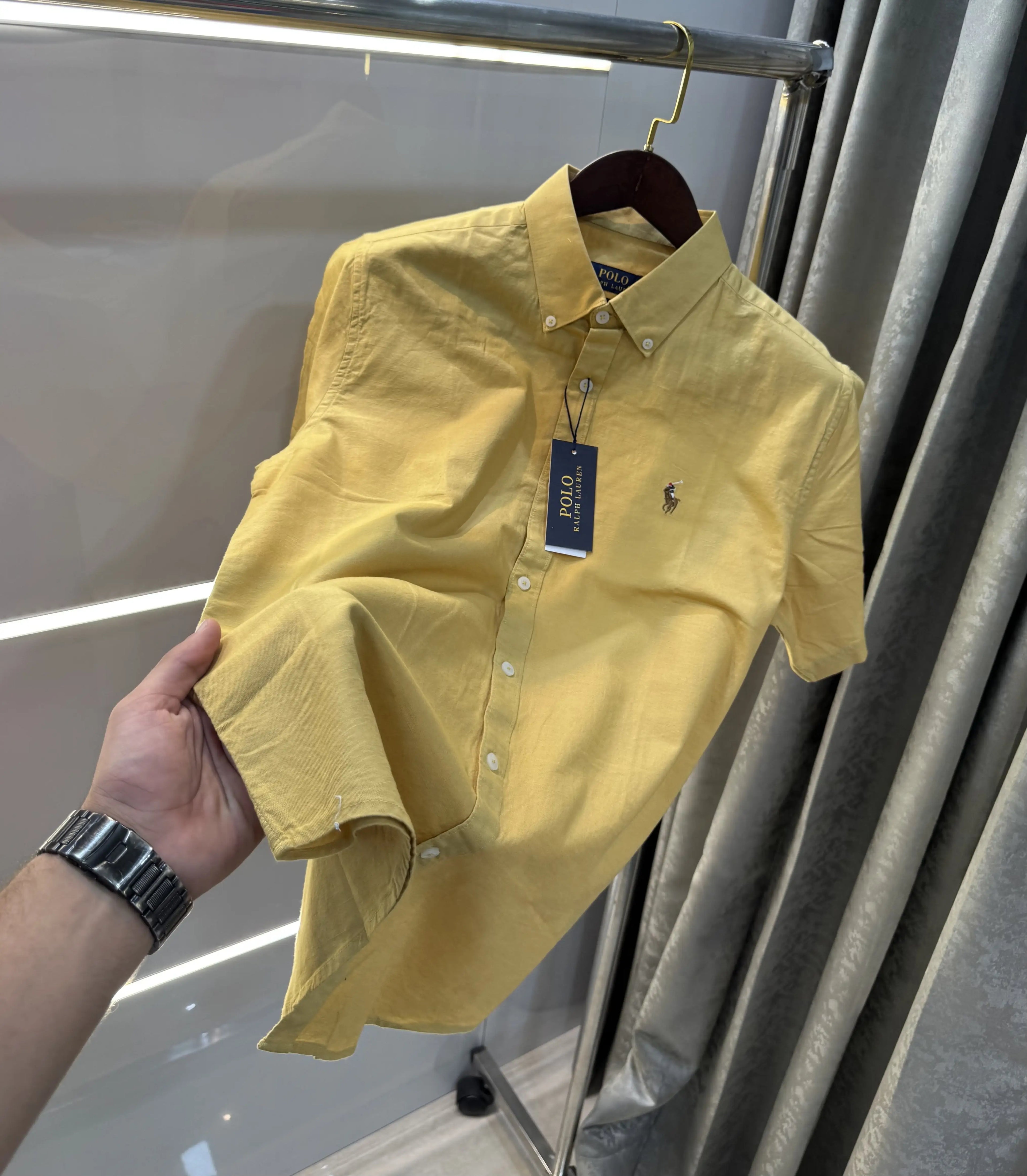 Ralph  Lauren Mustard Premium Linen Shirt