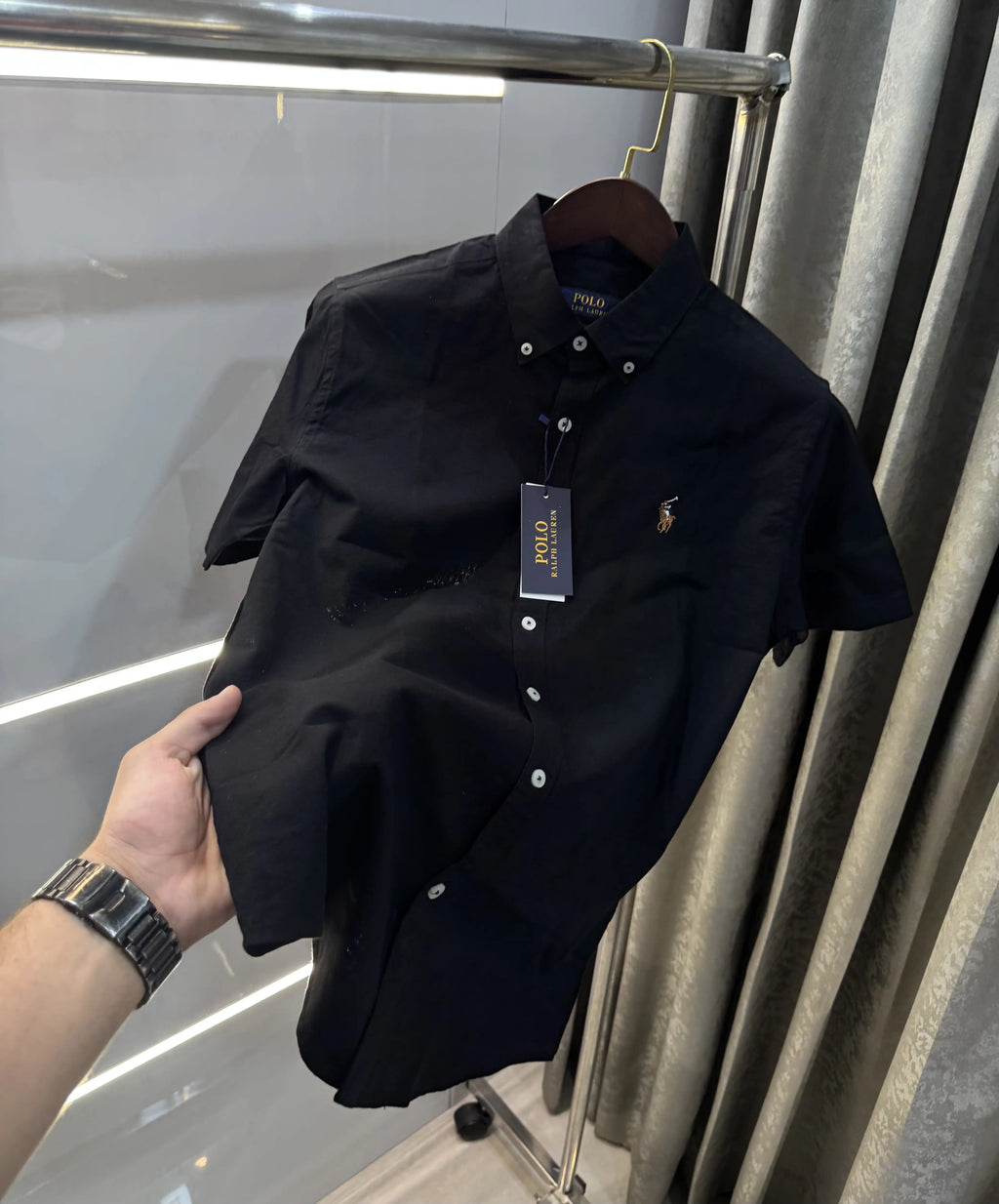 Ralph  Lauren Black Premium Linen Shirt