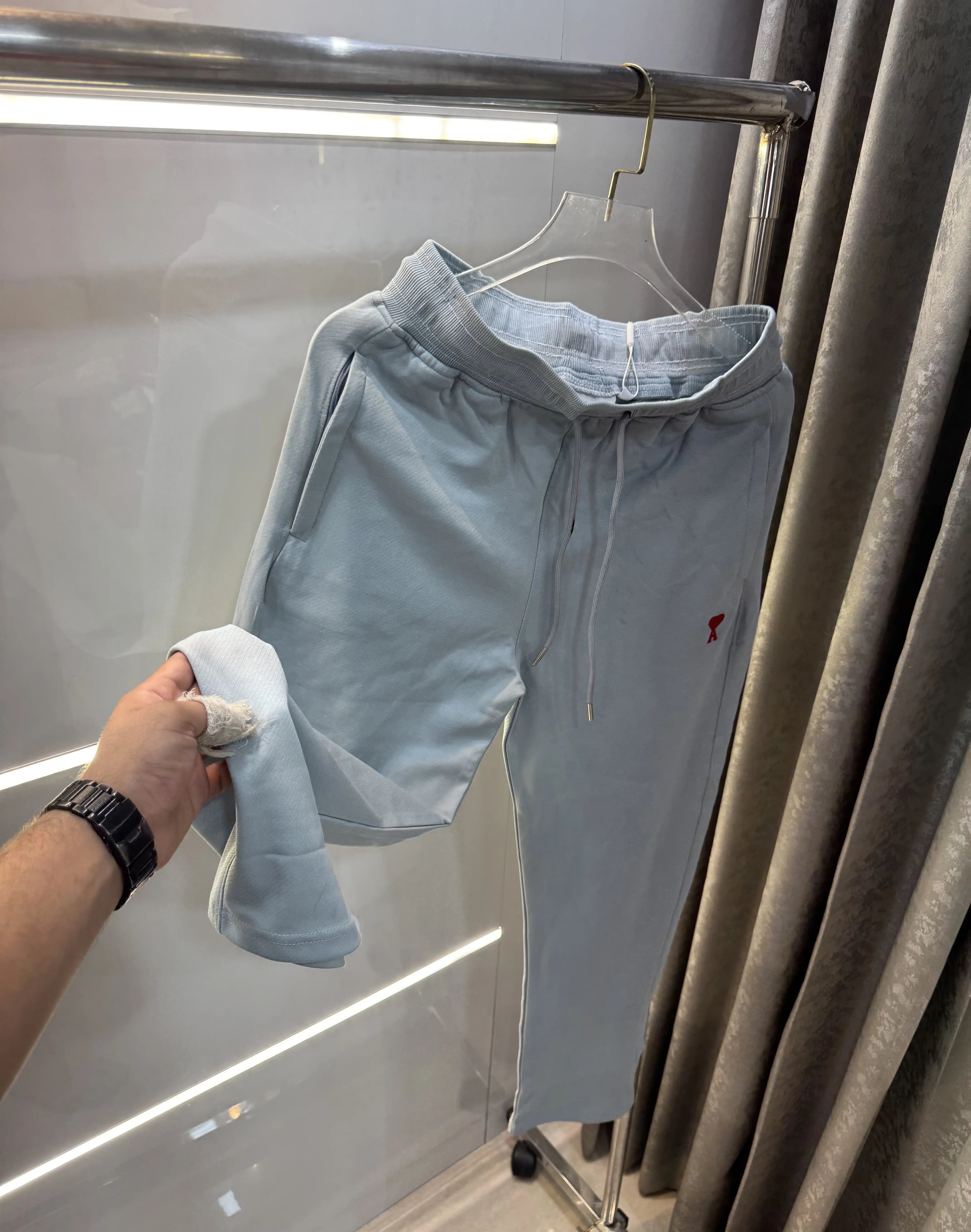 Ami Paris Sky Blue Logo Work Premium Trackpant Secondary image