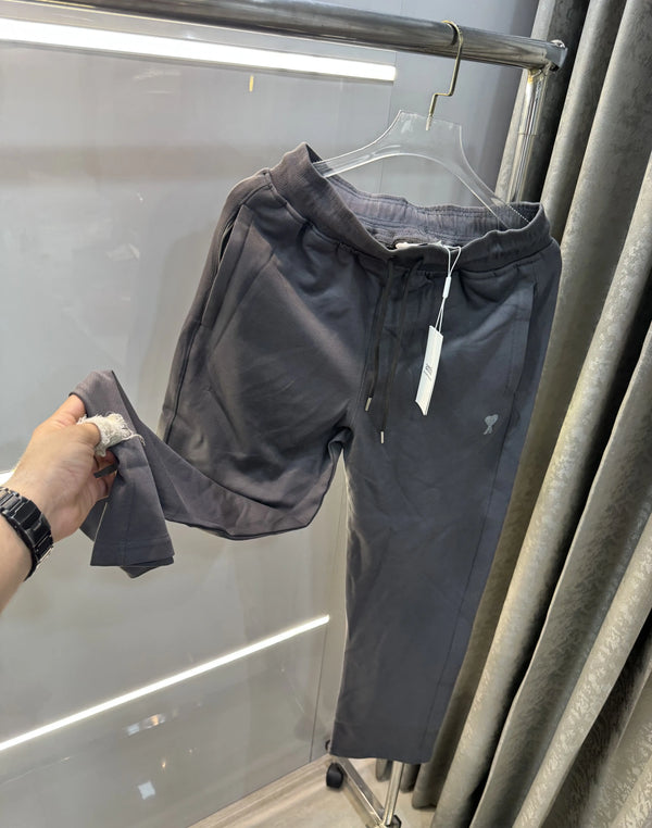 Ami Paris Dark Grey Logo Work Premium Trackpant