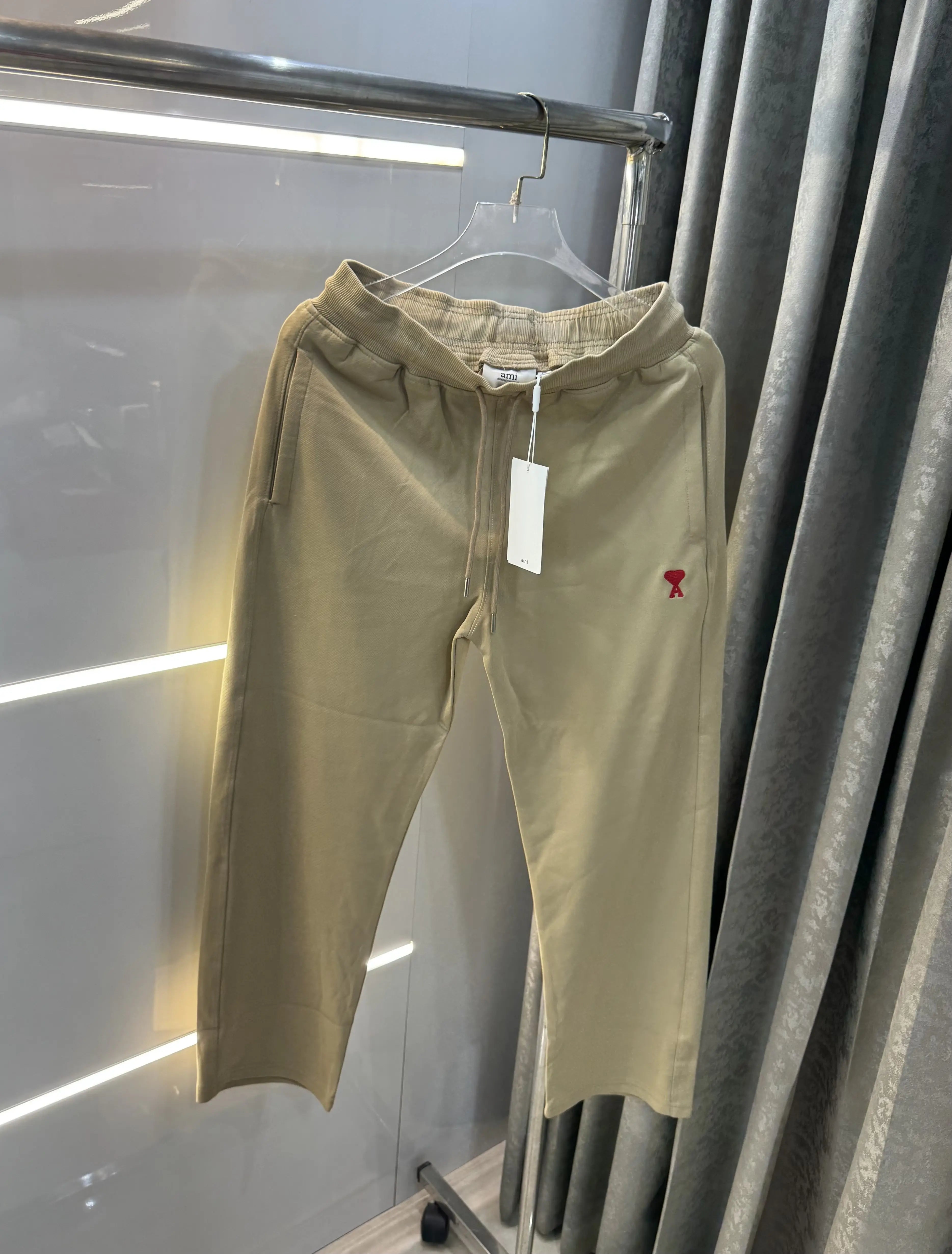 Ami Paris Beige Logo Work Premium Trackpant
