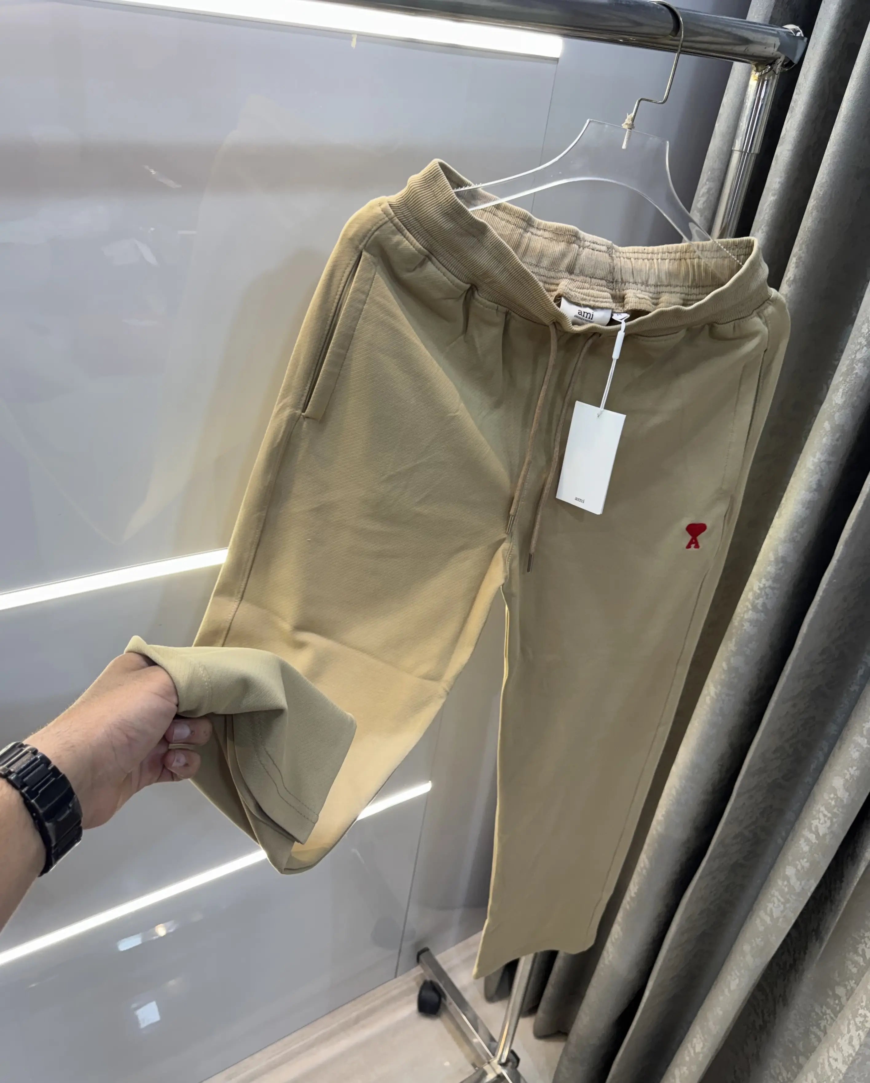 Ami Paris Beige Logo Work Premium Trackpant