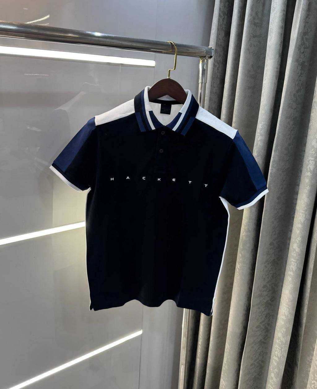 Hacket Navy Blue Logo Work Premium Polo T-Shirt