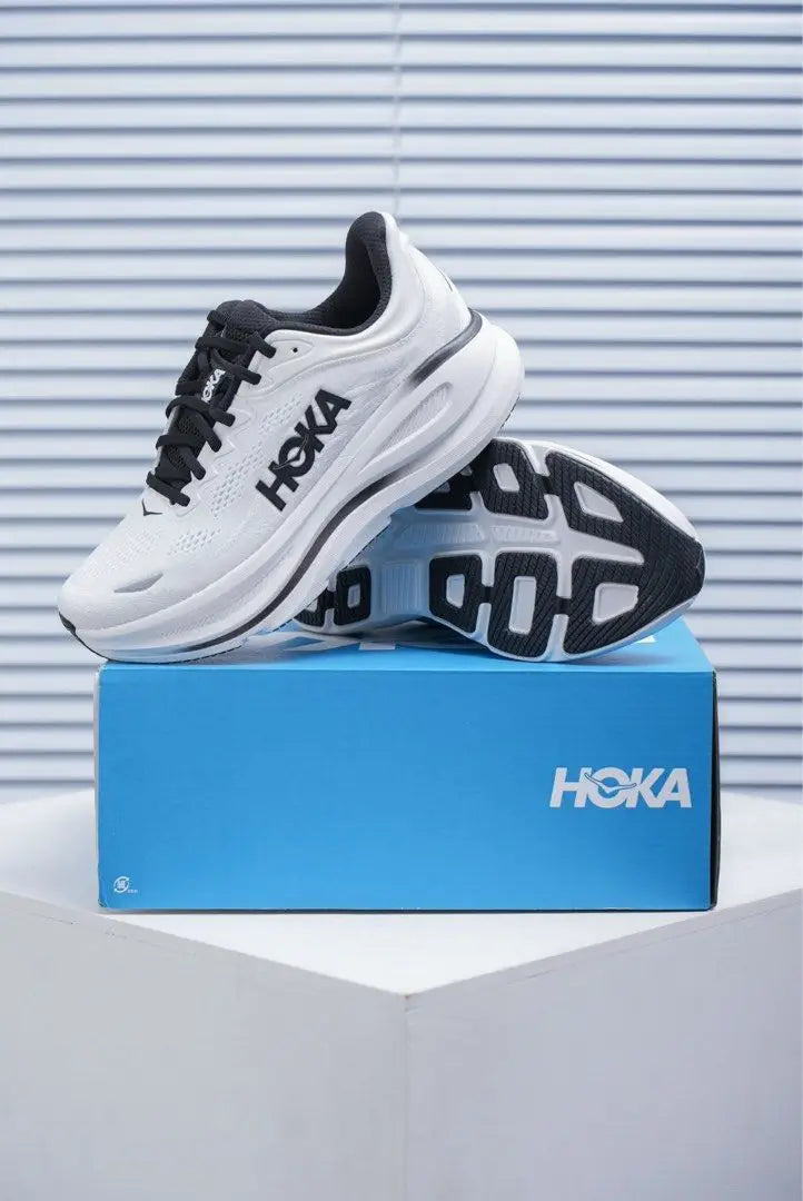 Hok_a Bondi 9 White Black Mens Shoes