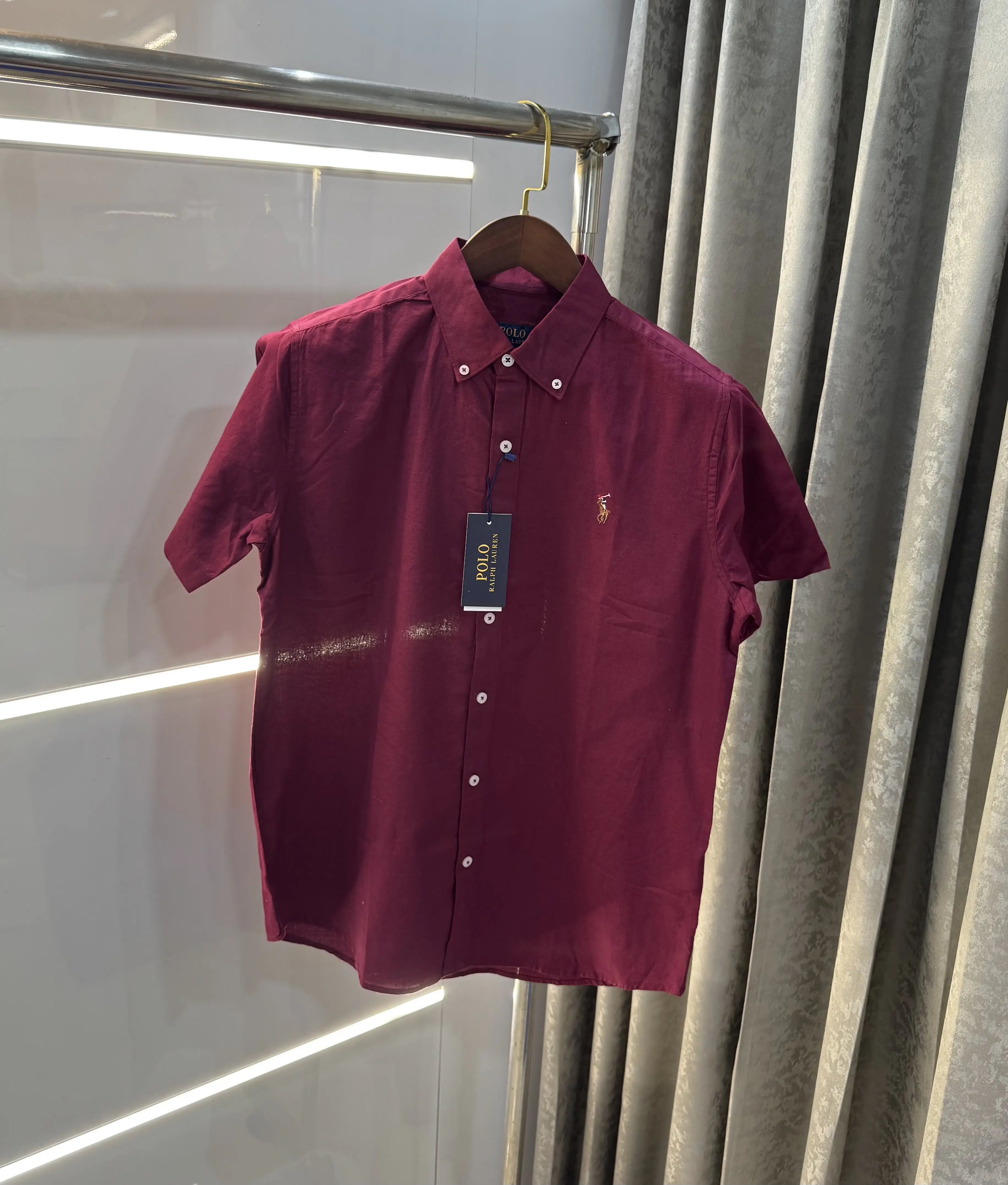 Ralph  Lauren Wine Premium Linen Shirt Main image