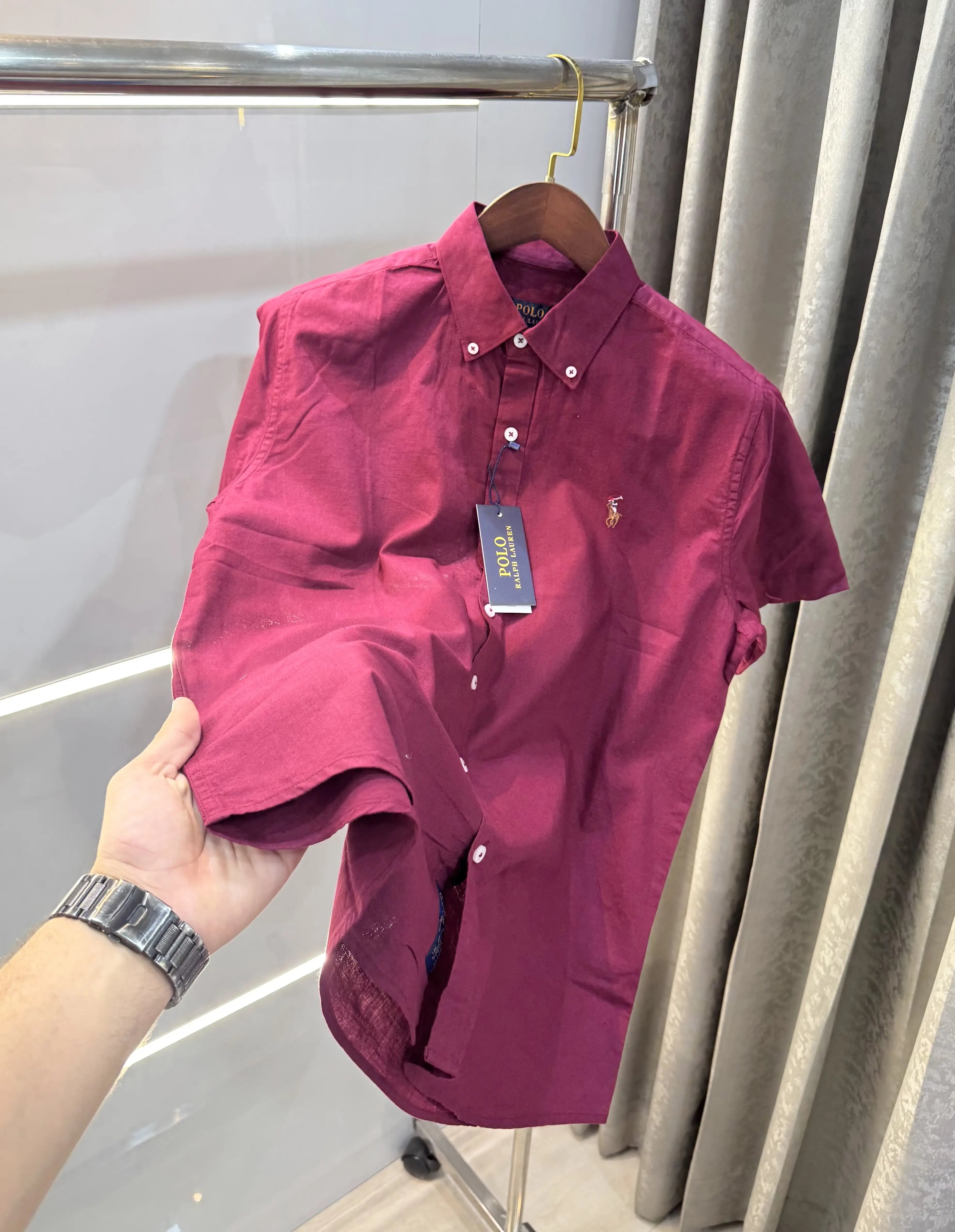 Ralph  Lauren Wine Premium Linen Shirt Secondary image