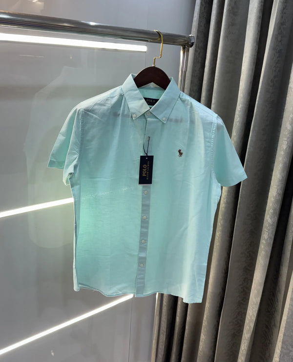 Ralph  Lauren Aqua Green Premium Linen Shirt