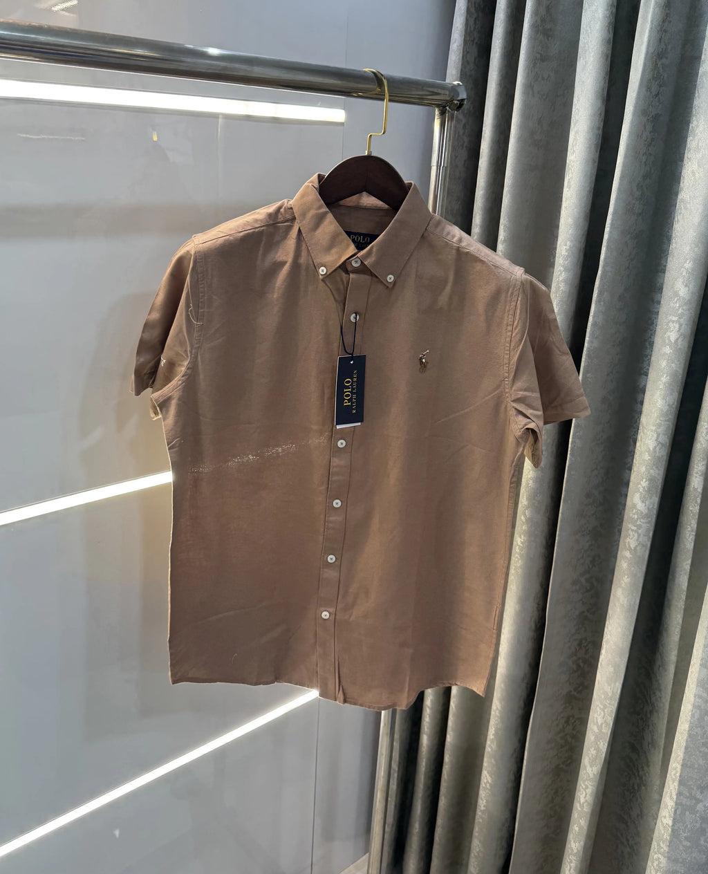 Ralph  Lauren Brown Premium Linen Shirt
