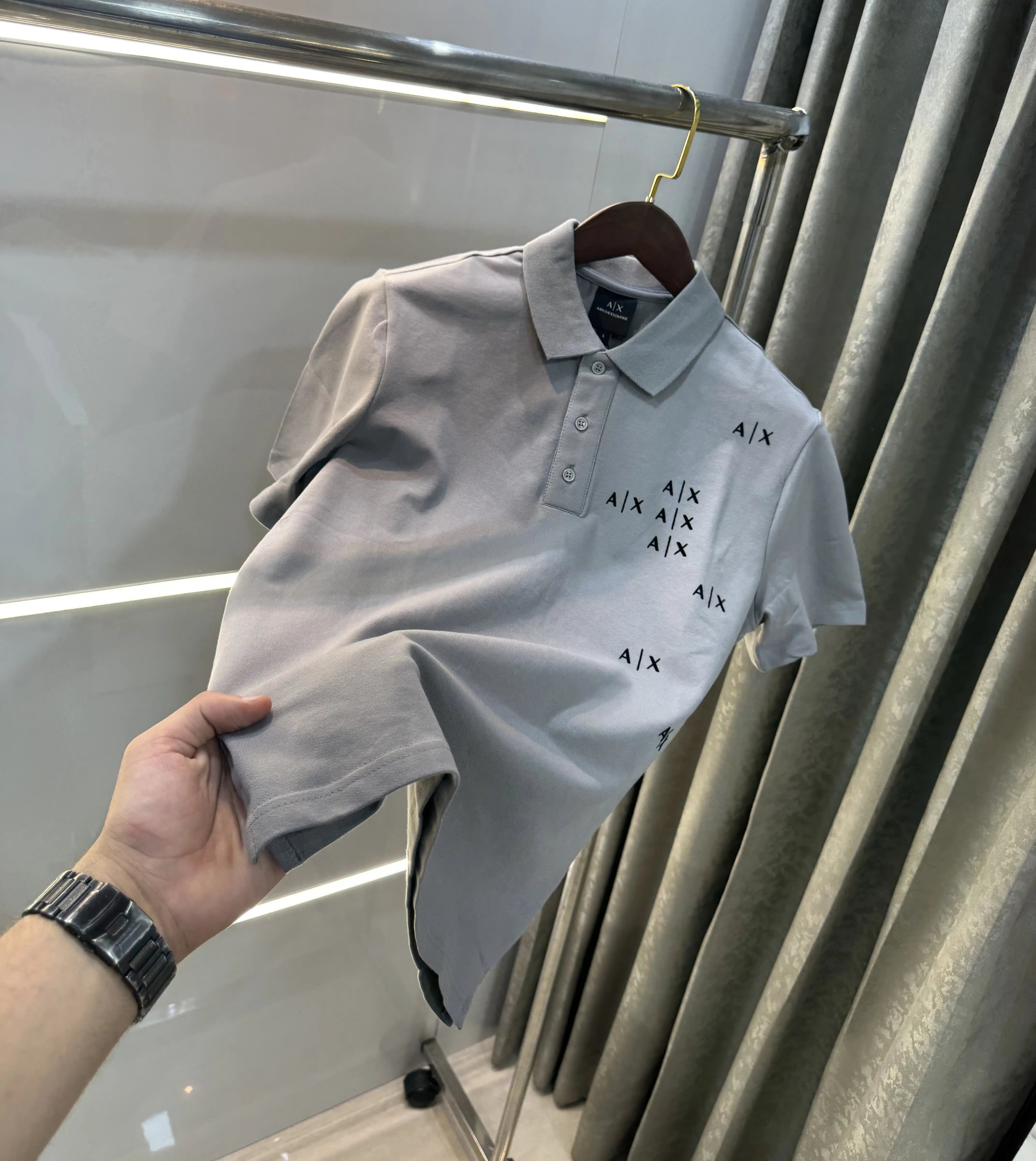 Arman i Exchange Grey Logo Work Premium Polo T-Shirt Secondary image