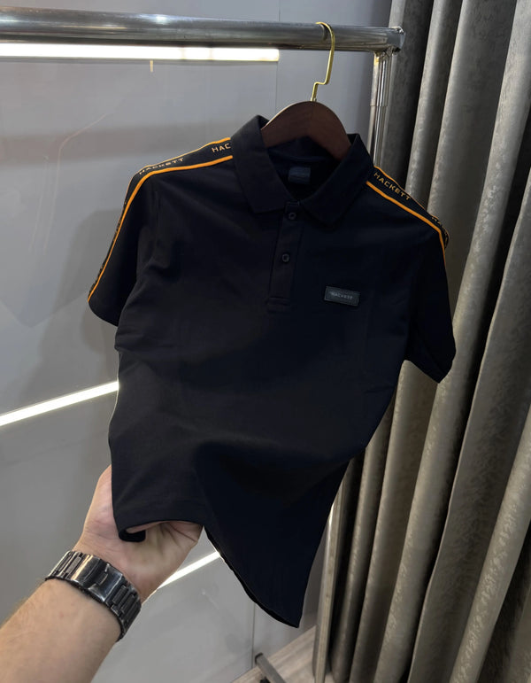 Hacket Black Logo Work Premium Polo T-Shirt