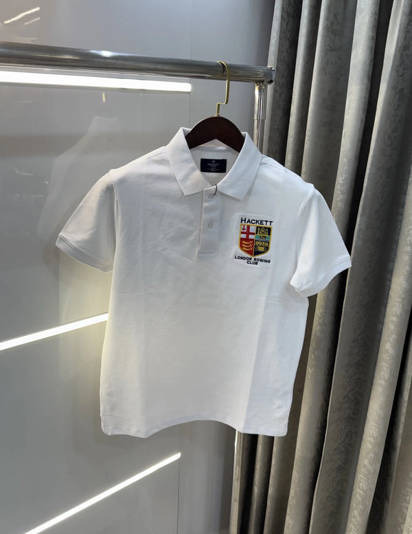 Hacket White Logo Work Premium Polo T-Shirt