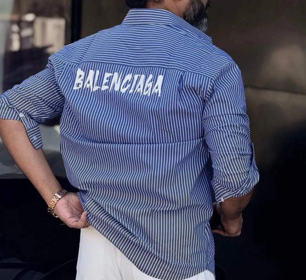 Balenciaga Blue Stripes Premium Shirt