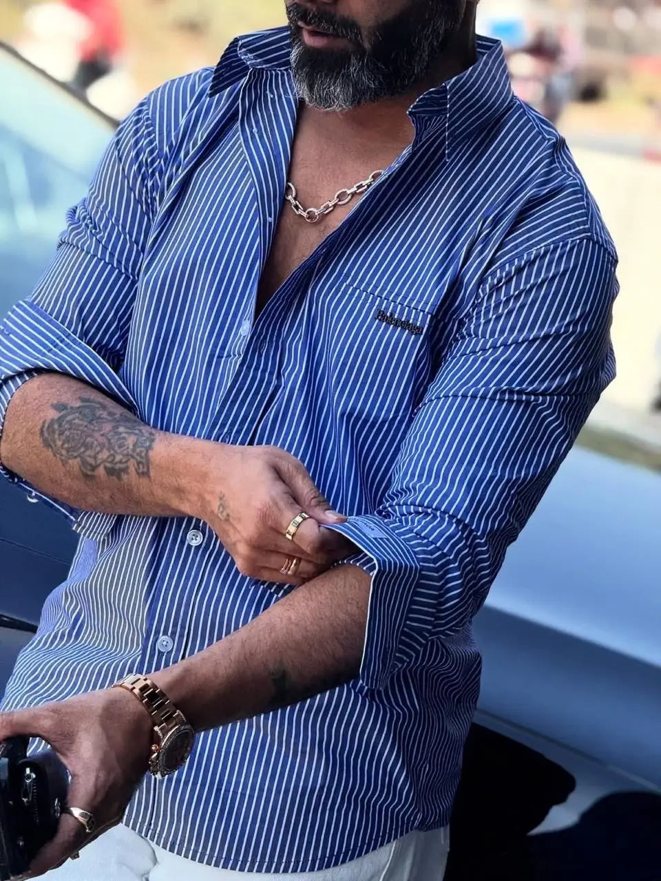 Balenciaga Blue Stripes Premium Shirt