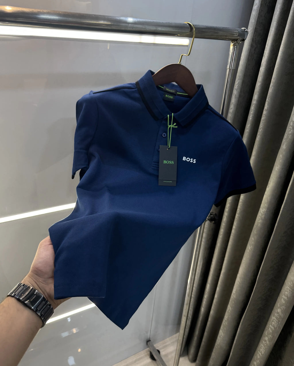 Hugo  Boss Petrol Blue Premium Polo T-shirt