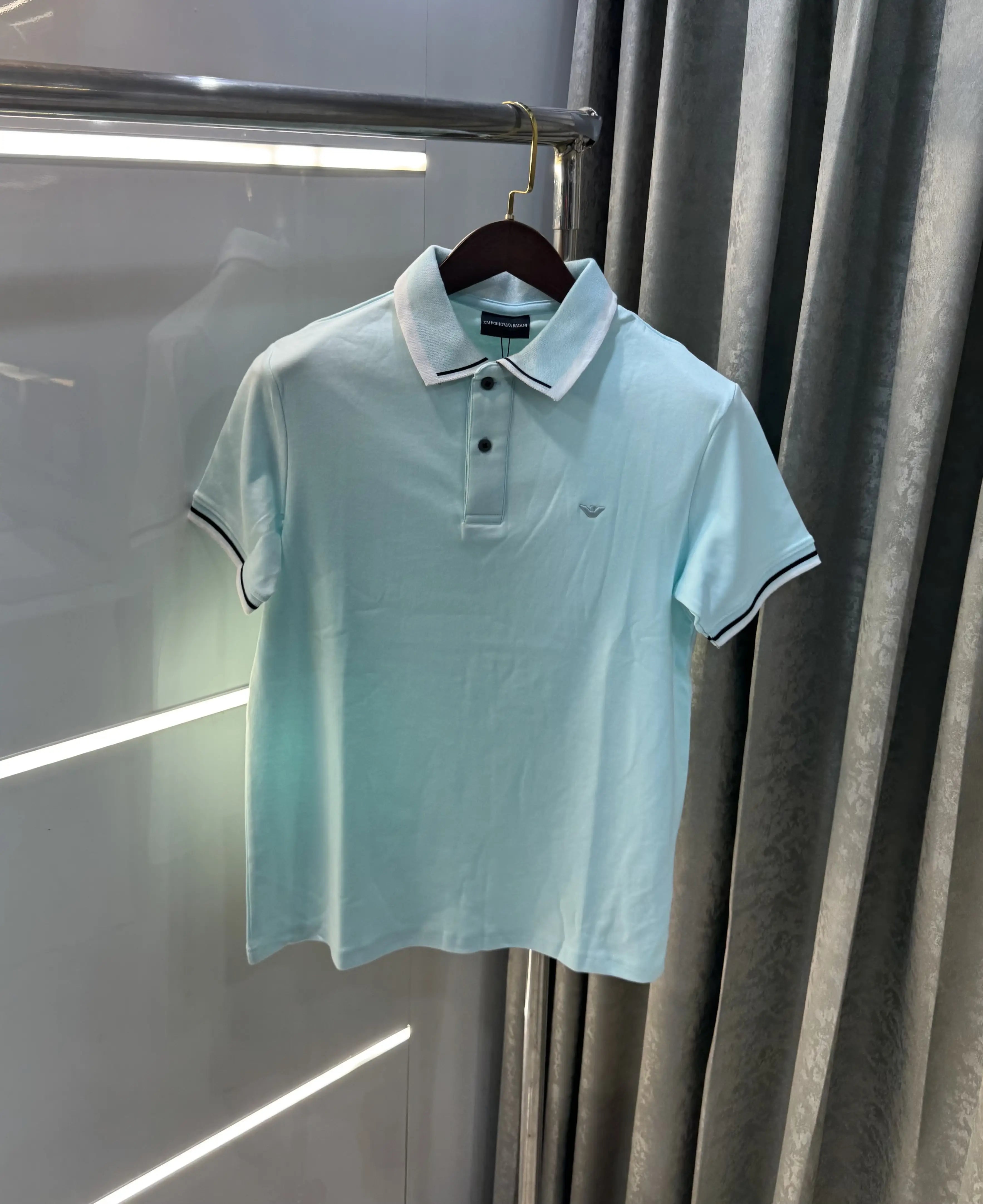 Emporio Armani Sky Blue Premium Polo T-Shirt Secondary image
