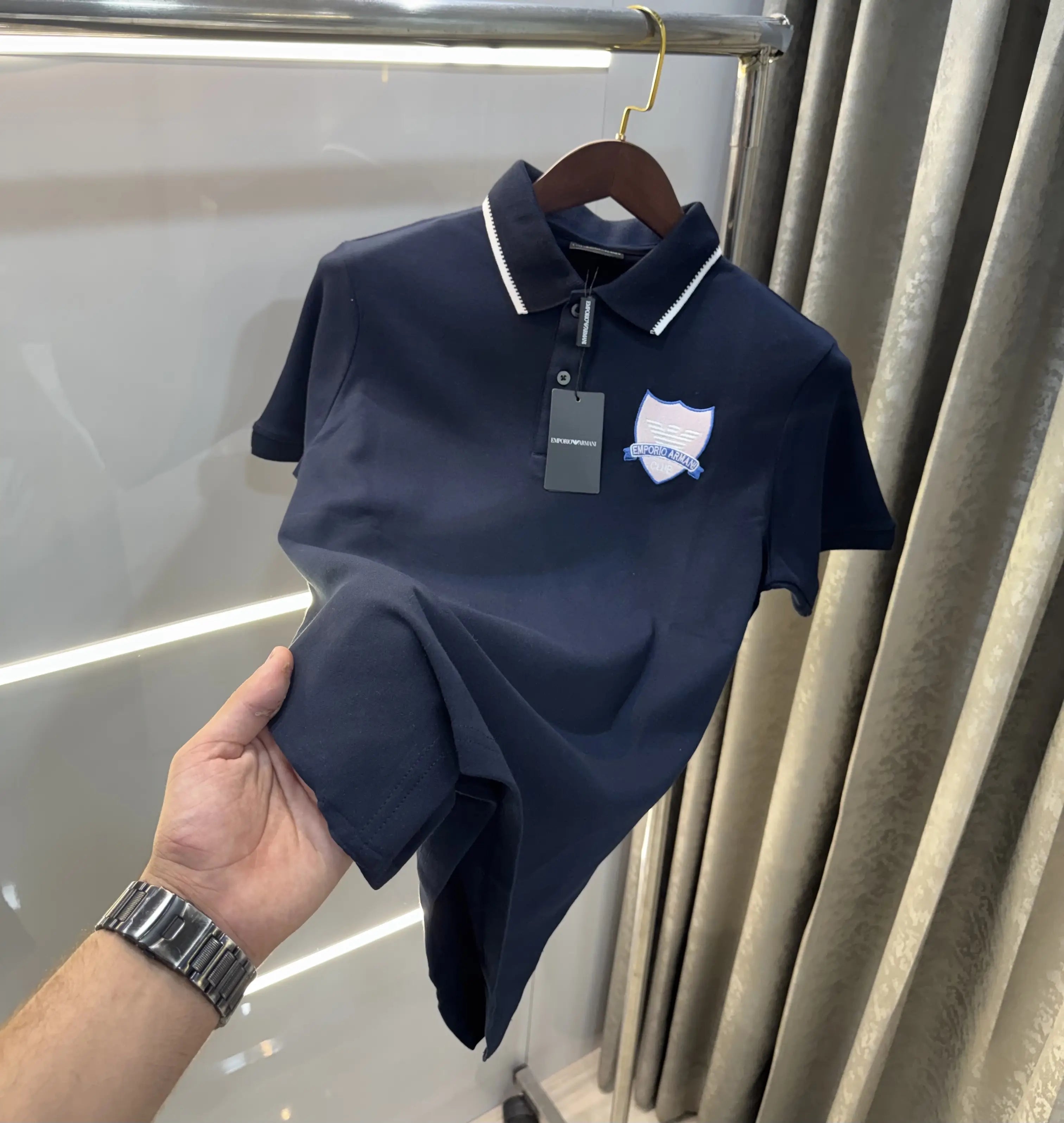 Emporio Armani Navy Blue Premium Polo T-Shirt Main image