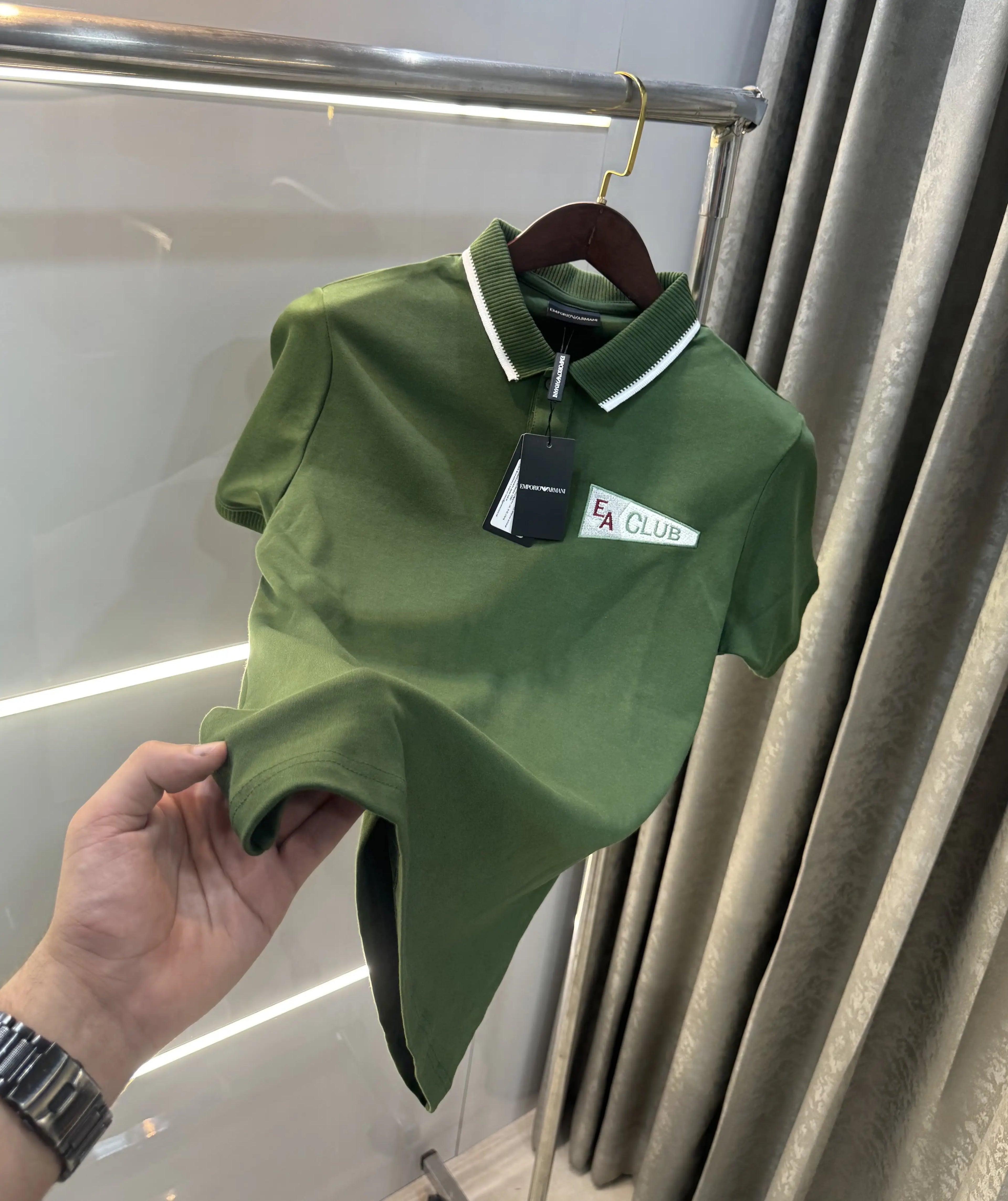 Emporio Armani Olive Green Premium Polo T-Shirt