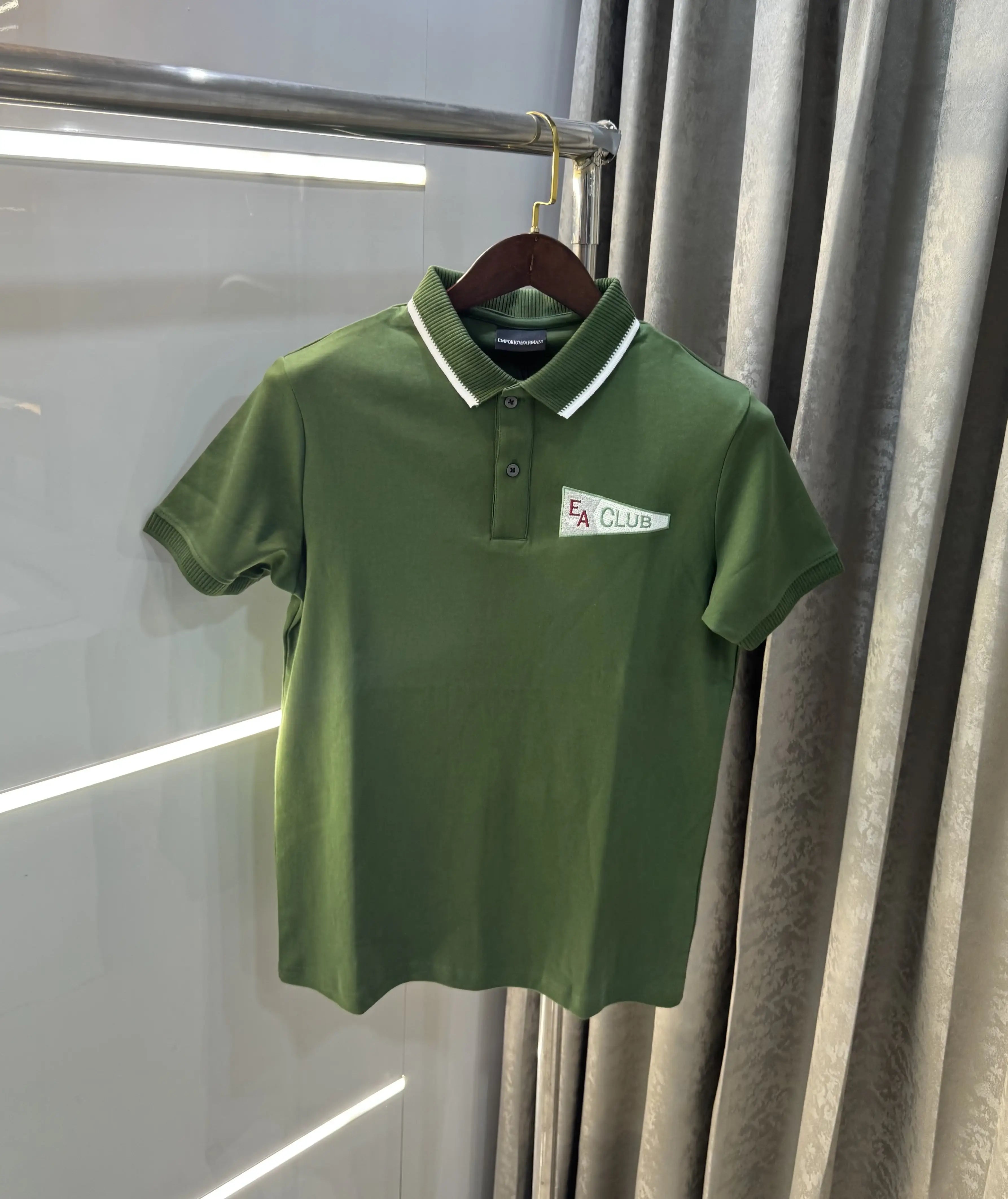 Emporio Armani Olive Green Premium Polo T-Shirt