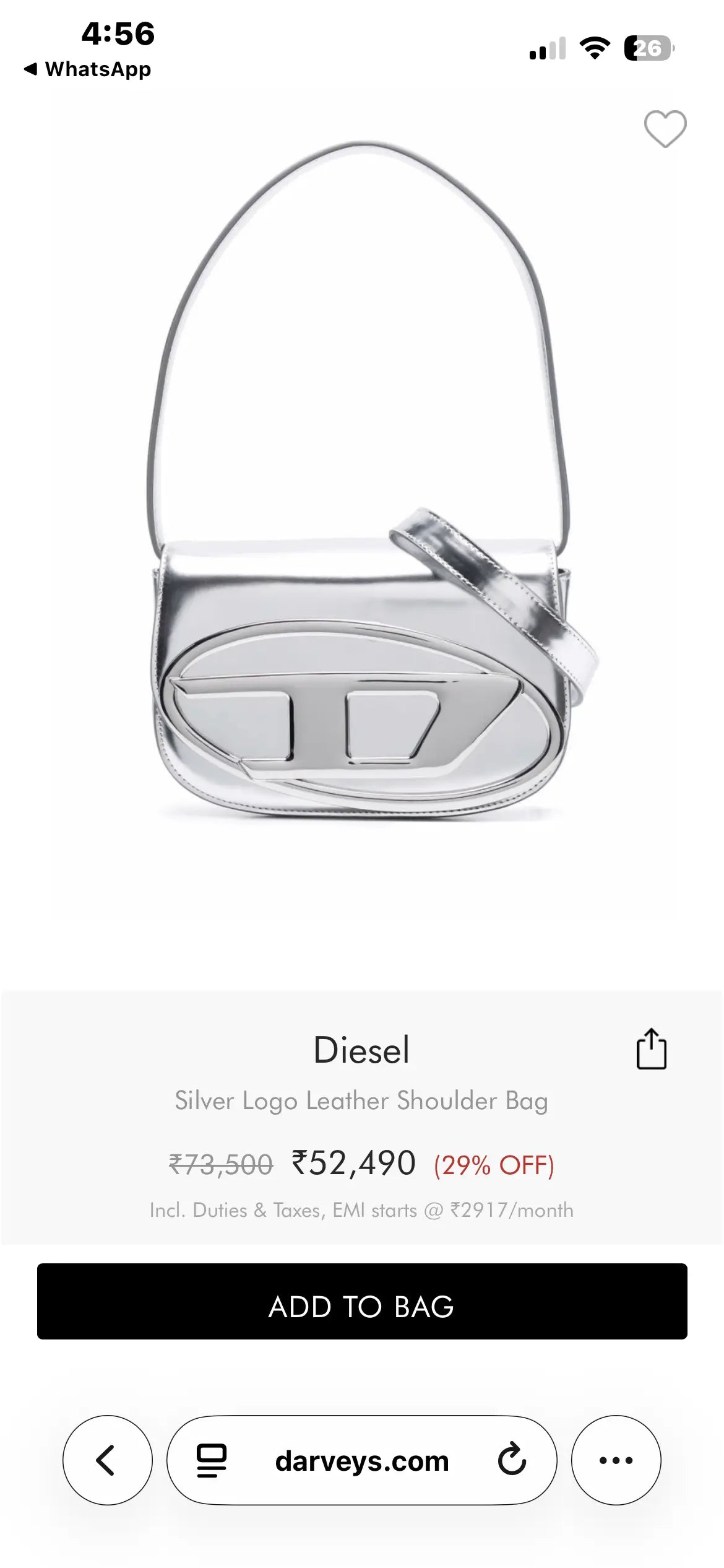 DIESEL_ 1DR_SHOULDER BAG WITH OG BOX AND DUST BAG