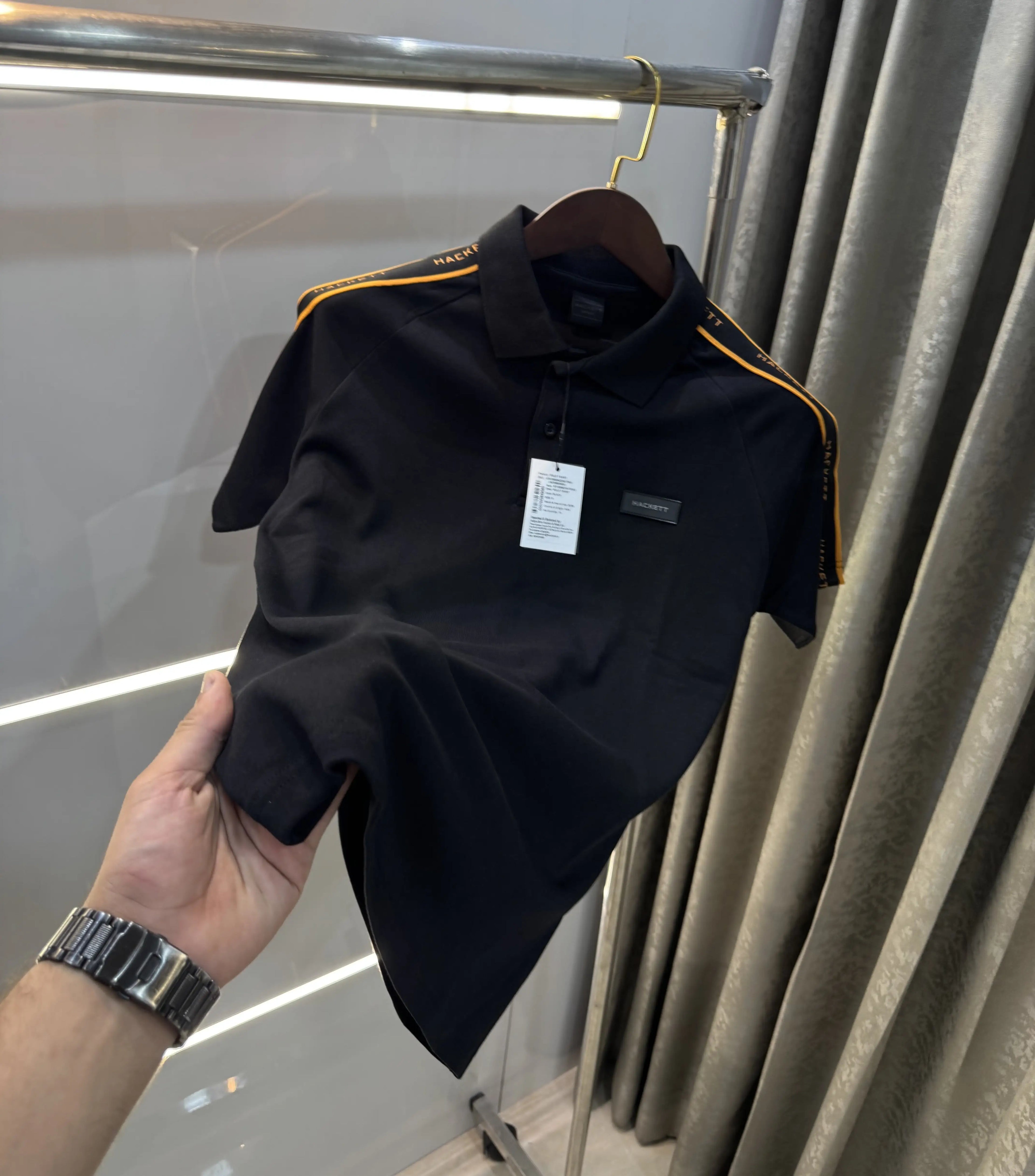 Hacket Black Logo Work Premium Polo T-Shirt