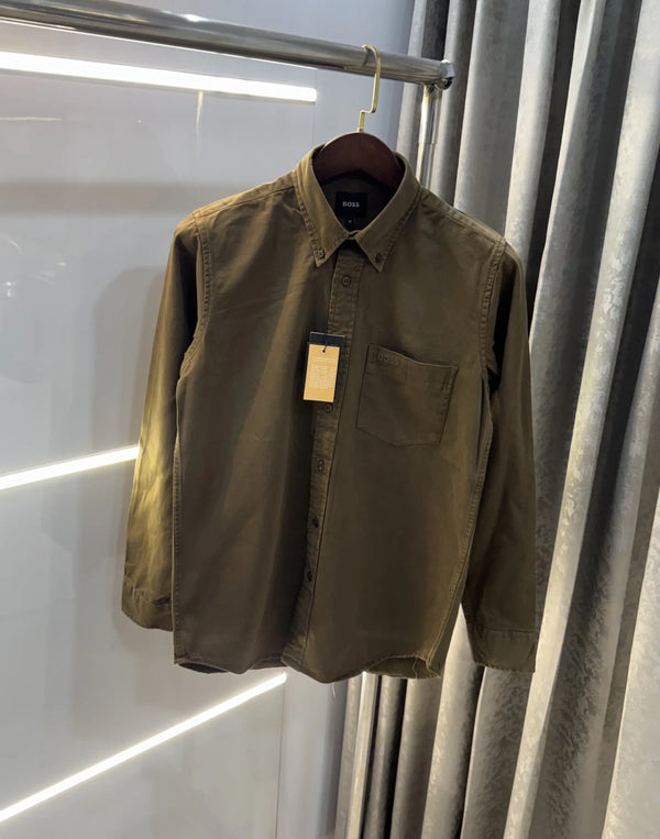 Hugo Boss Brown Logo Work Premium Shirt