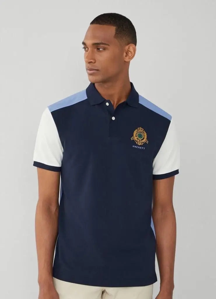 Hacket Navy Blue Logo Work Premium Polo T-Shirt Main image