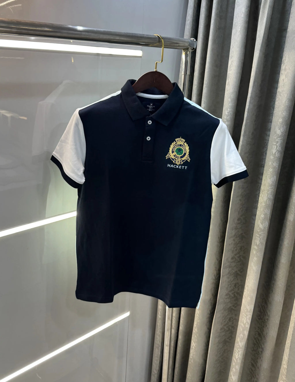 Hacket Navy Blue Logo Work Premium Polo T-Shirt