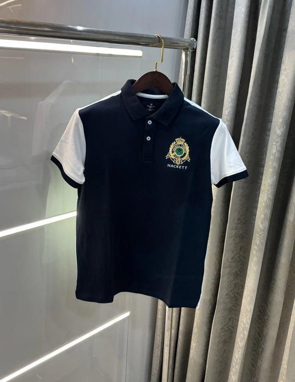 Hacket Navy Blue Logo Work Premium Polo T-Shirt