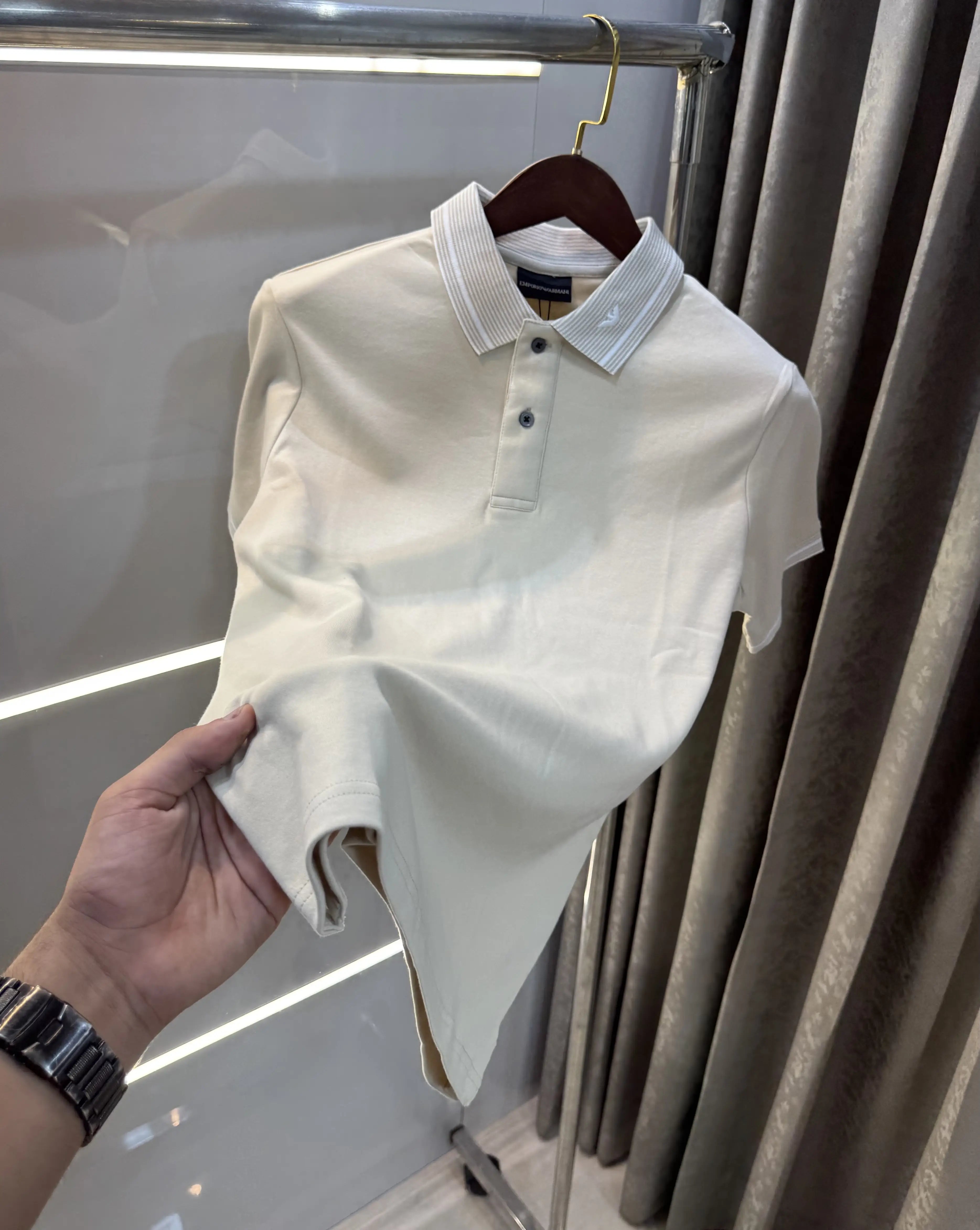 Emporio Armani Beige Premium Polo T-Shirt